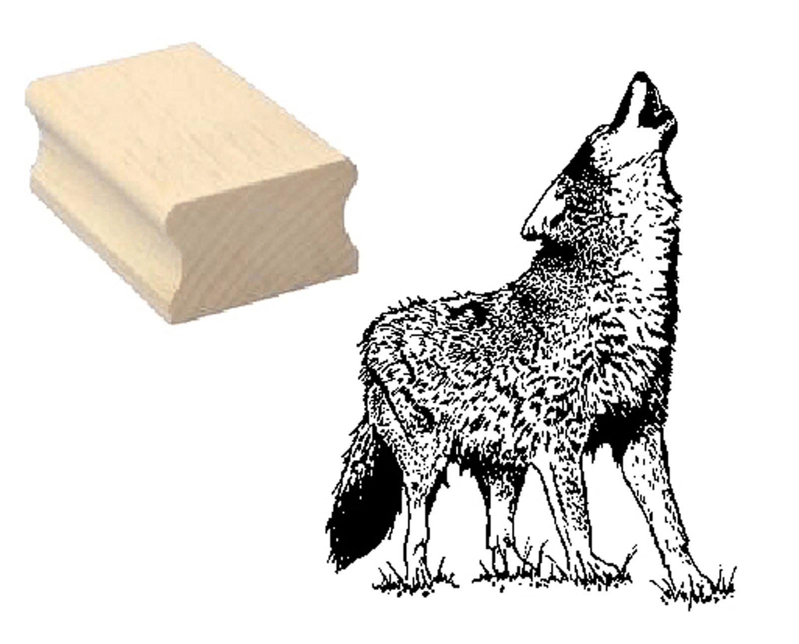 Motivstempel « heulender WOLF »