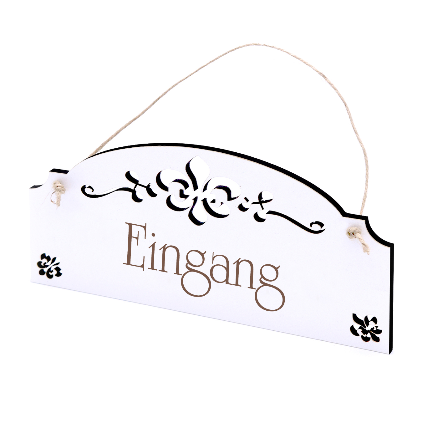 Schild Eingang - Vintage Türschild mit Ornamenten