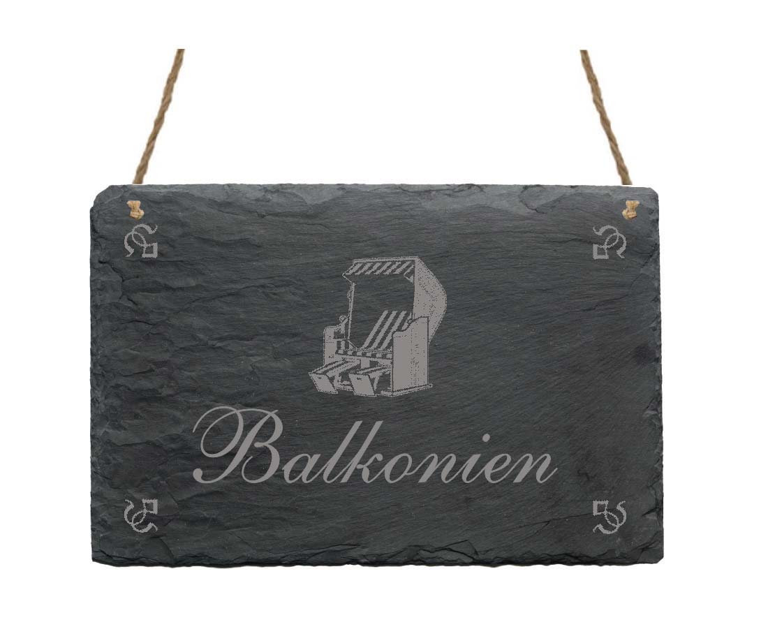 Schiefertafel « Balkonien » Strandkorb