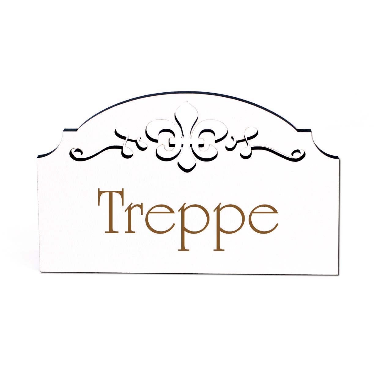 Treppe Schild Holz Türschild graviert Ornamente selbstklebend Fluchtweg Türdeko 15,5 x 9,5 cm