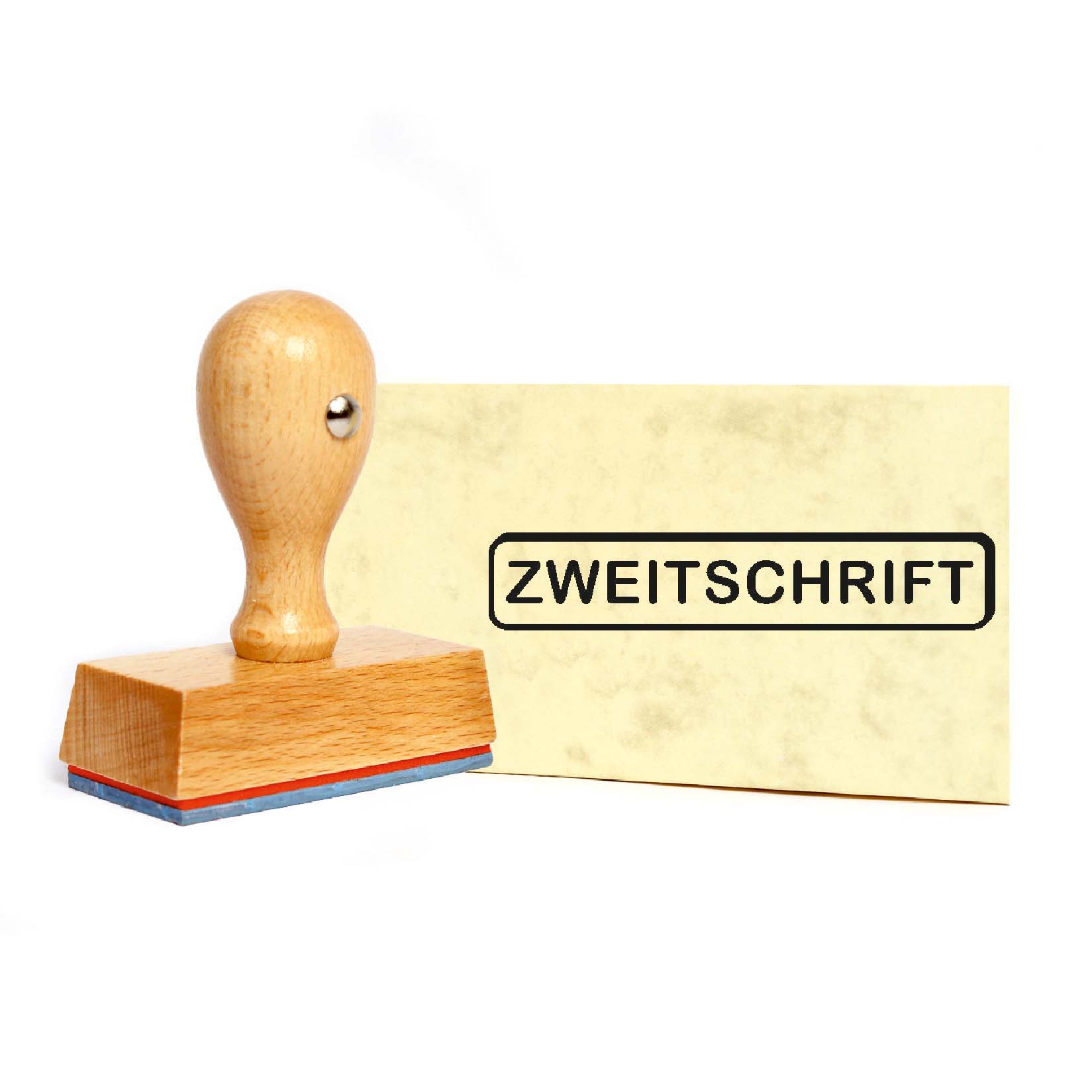 Stempel Zweitschrift - Holzstempel 49 x 9 mm