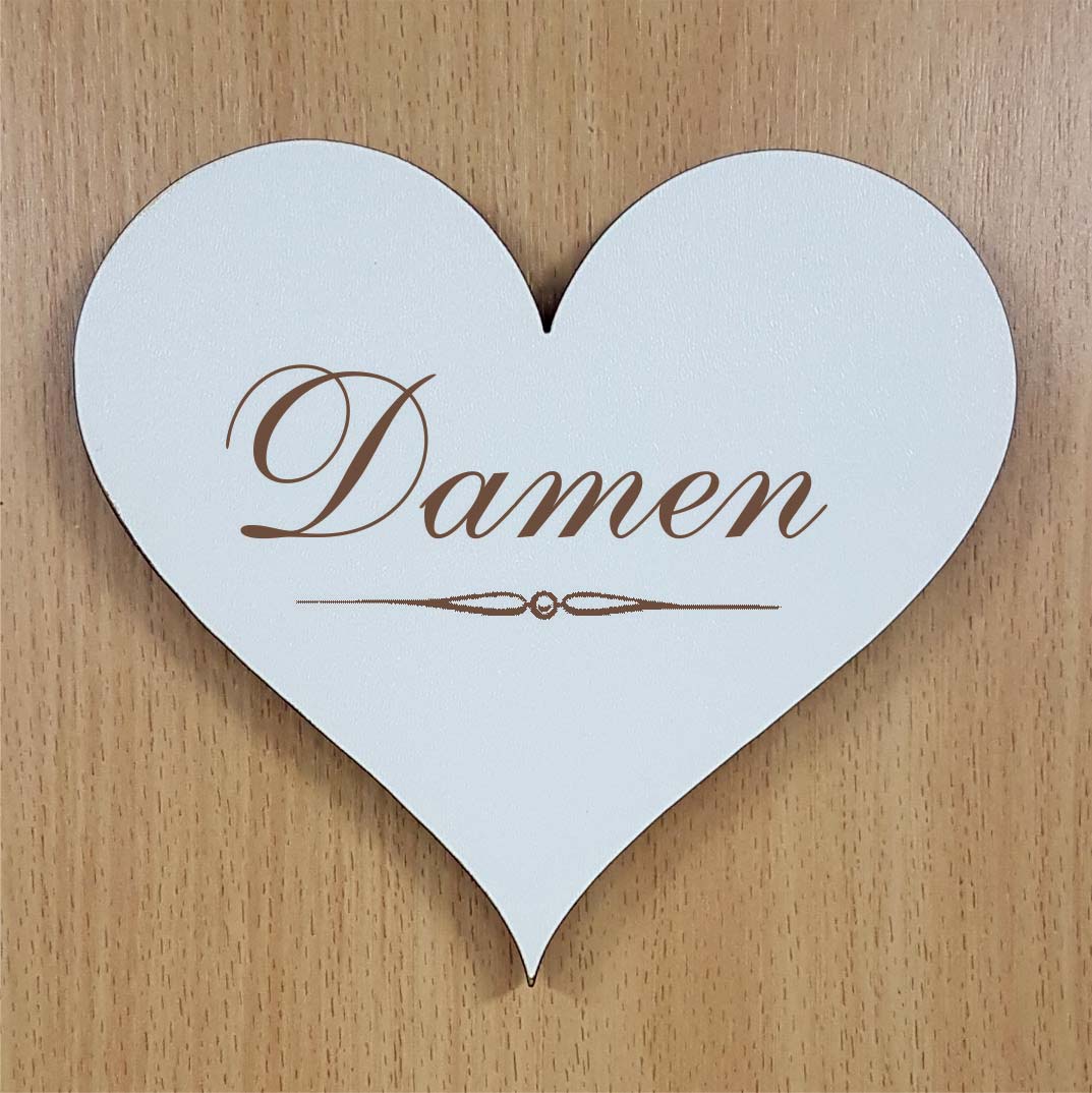 Shabby Herz « DAMEN » selbstklebendes Türschild