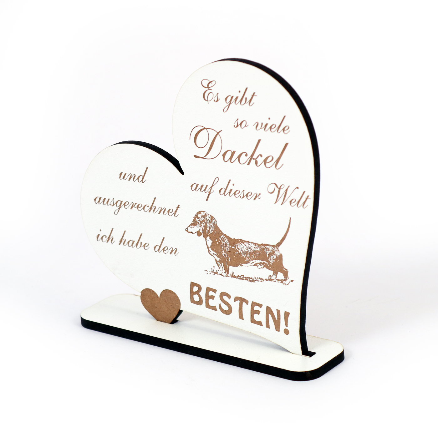 Dekoaufsteller Herz Bester Dackel der Welt - Schild Teckel Dachshund