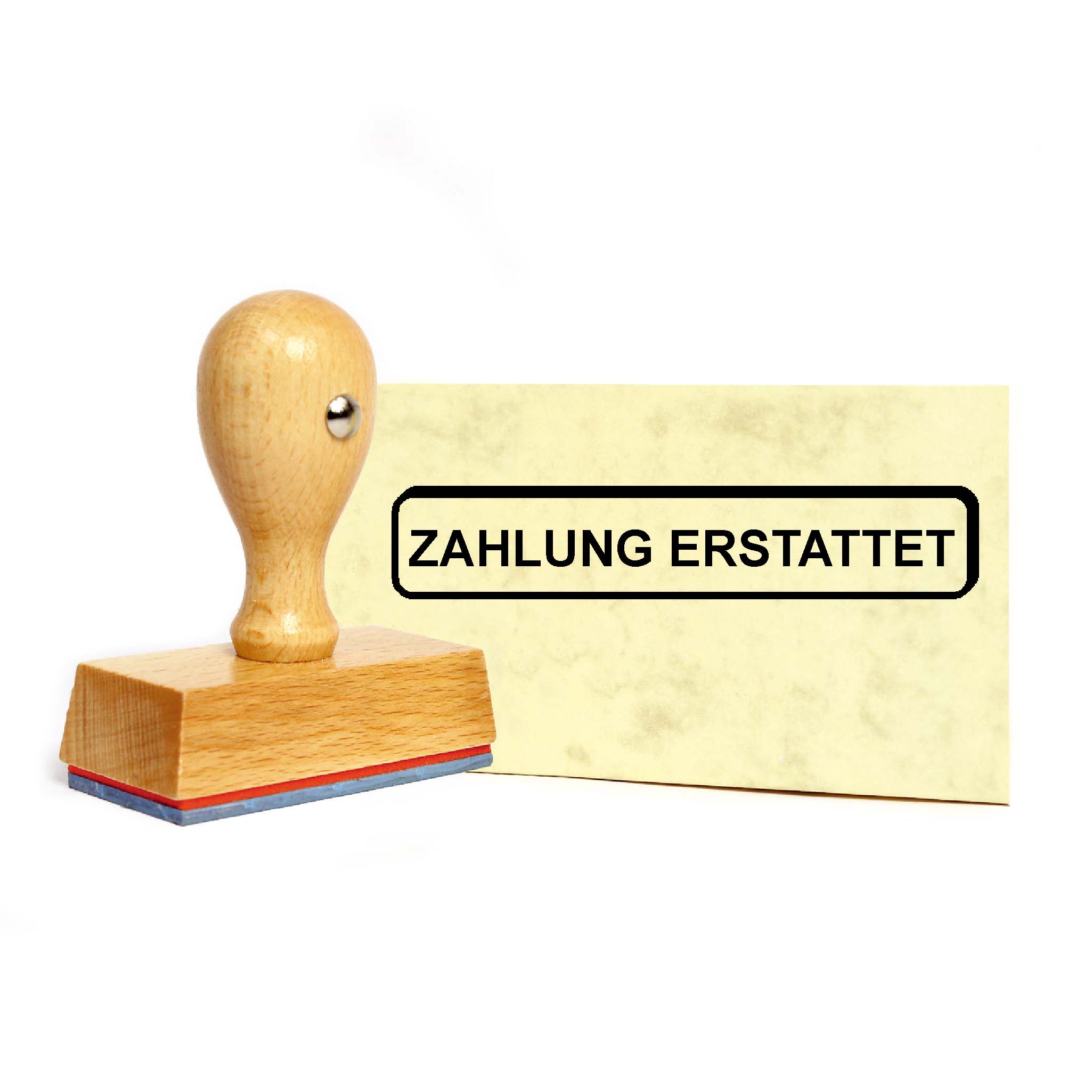 Stempel - Zahlung Erstattet - Holzstempel 1 zeilig Bürostempel Buchhaltung Erstattung 49 x 9 mm