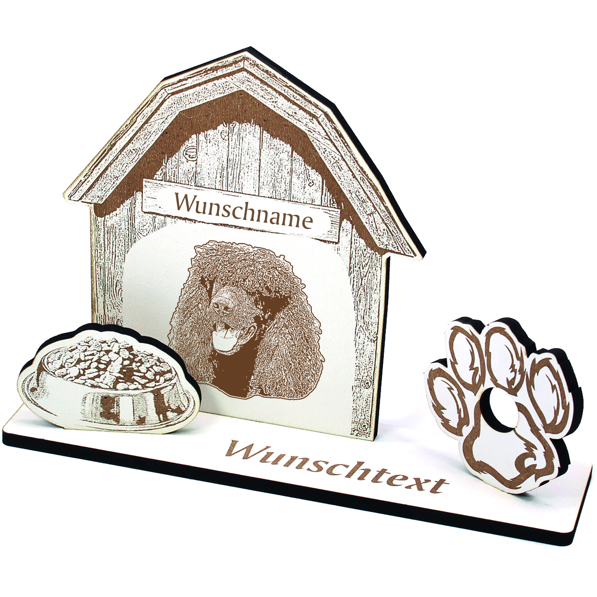 Geldgeschenk Hund Irish Water Spaniel  - personalisiert 20x14cm