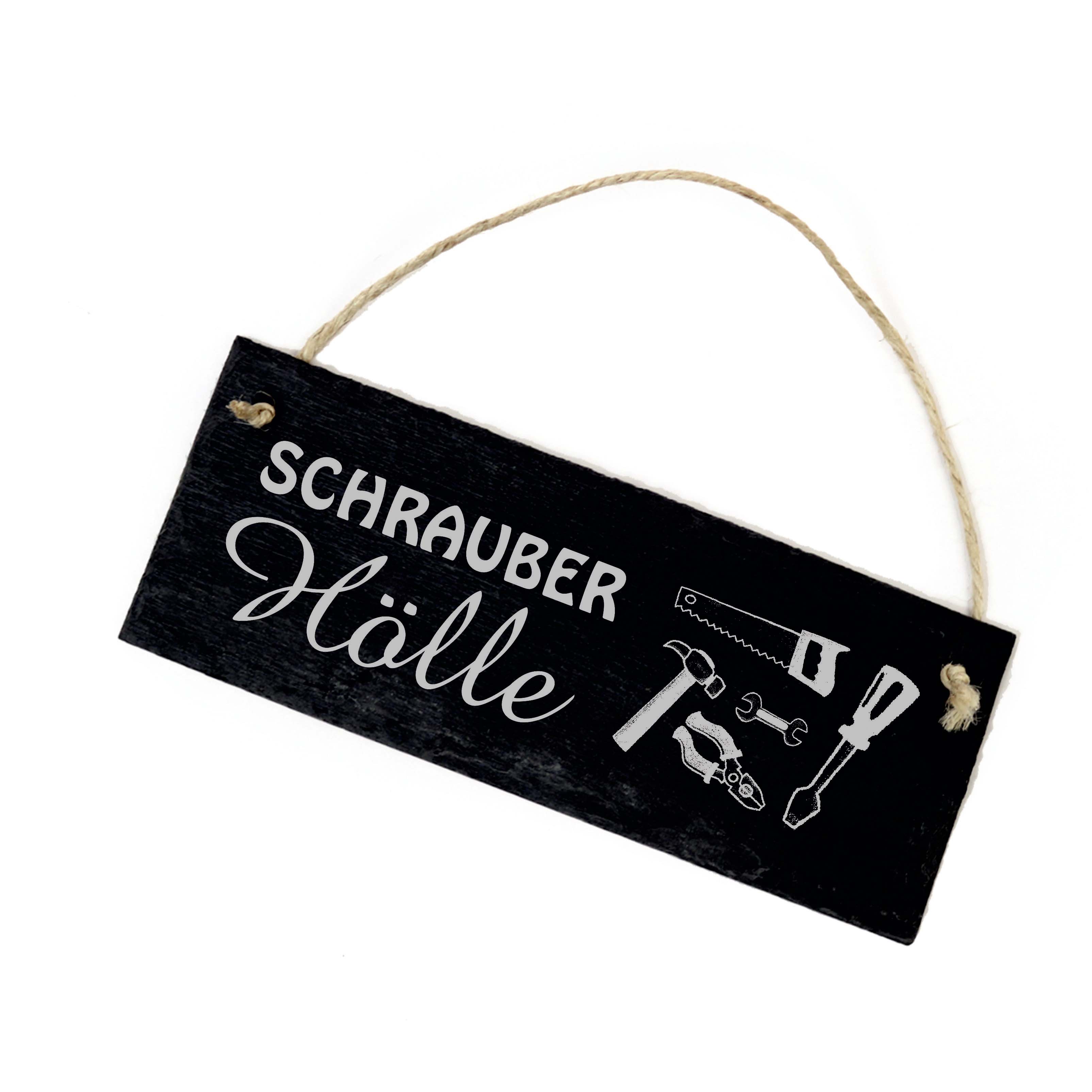 Schrauberhölle - Türschild Deko Werkstatt Schild Schiefer 22 x 8 cm