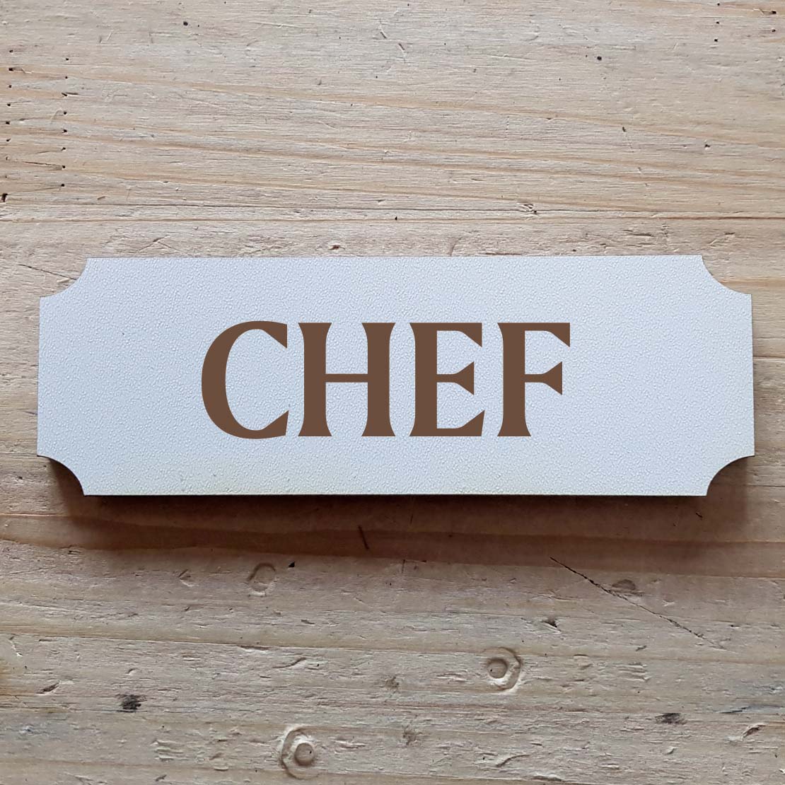 Selbstklebendes Schild « Chef »