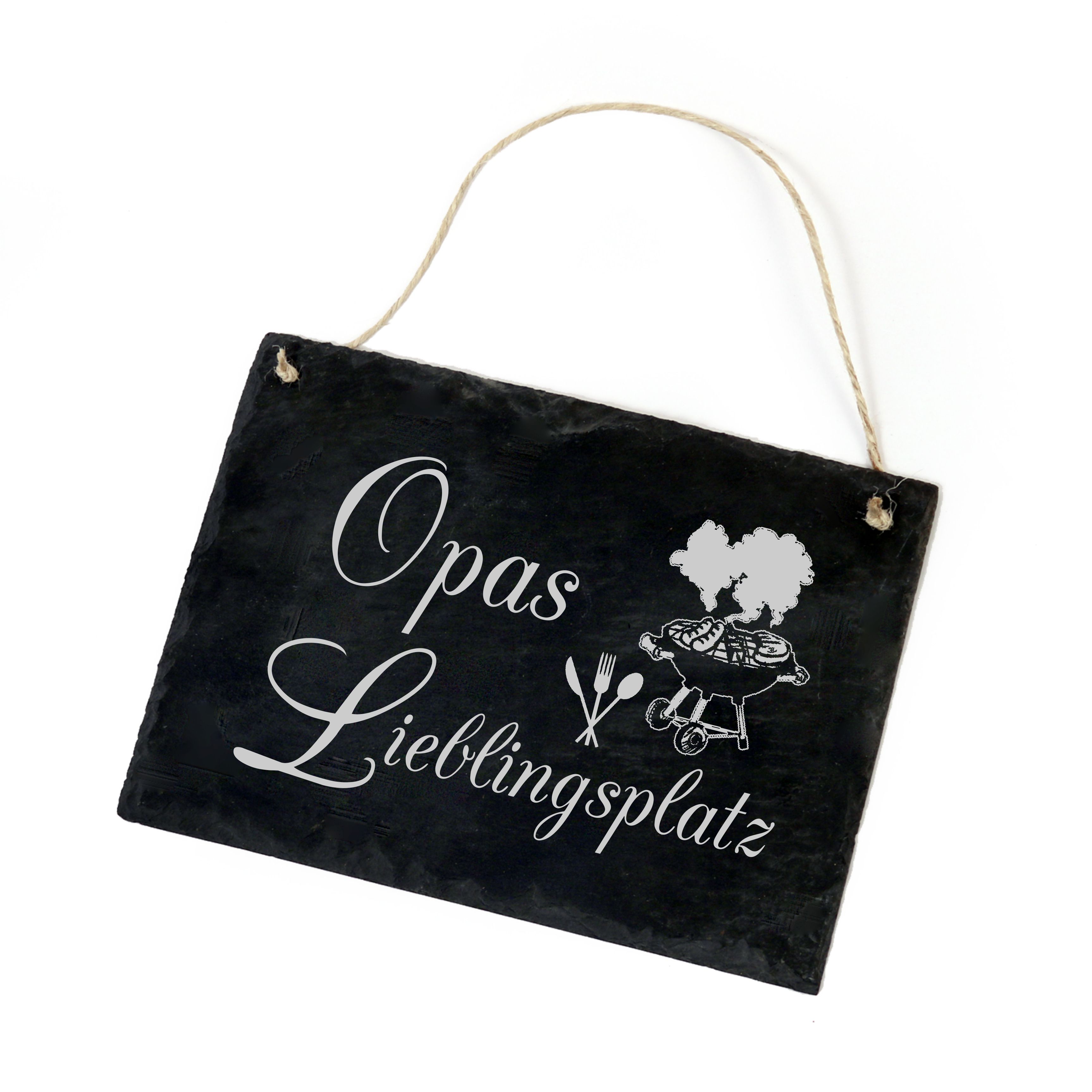 Schiefertafel « Opas Lieblingsplatz » Schild Grill - 22x16