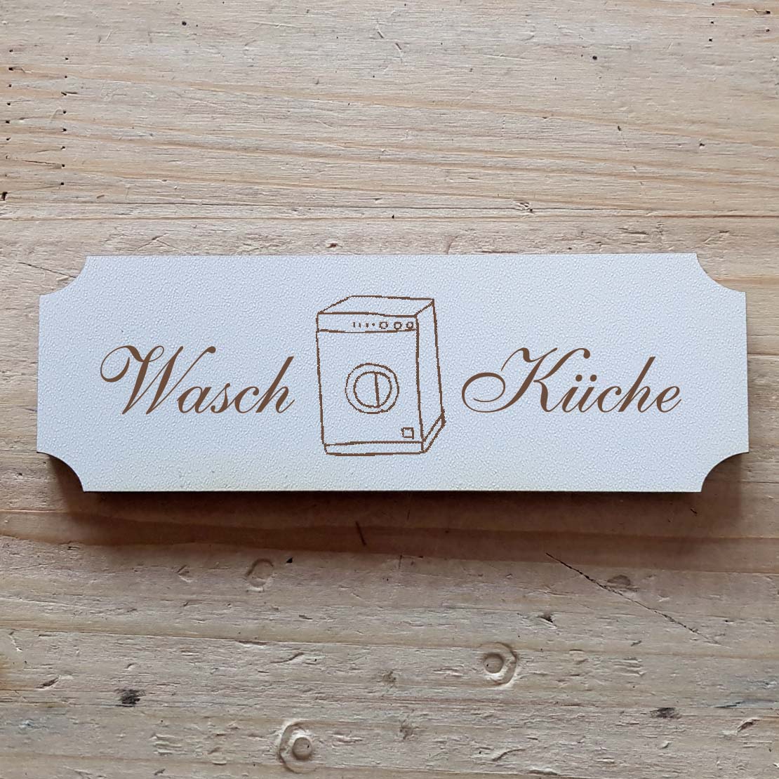 Selbstklebendes Schild « Waschküche » mit Motiv