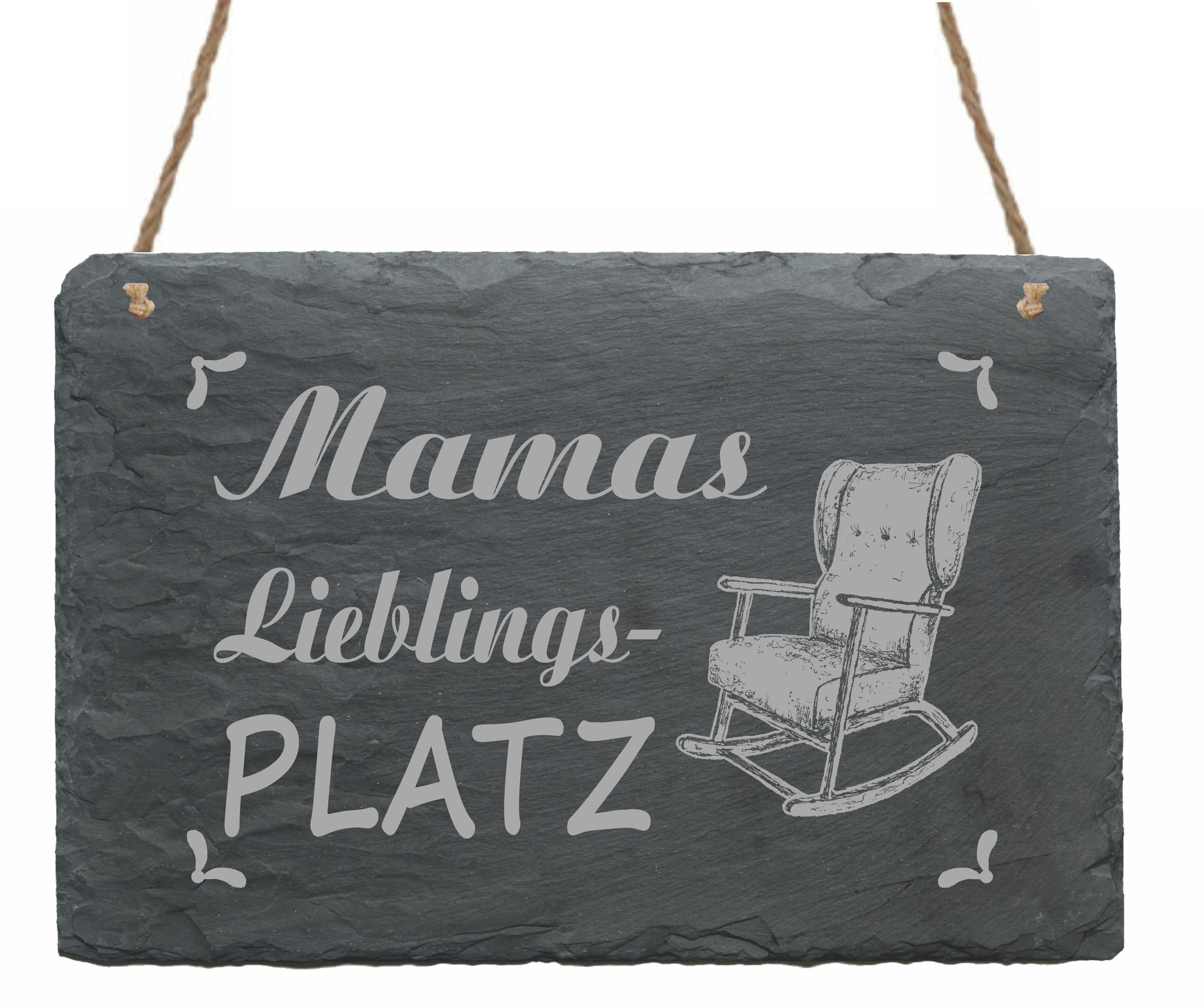 Schild Das ist Mamas Lieblingsplatz - Türschild Schaukelstuhl 22 x 16 cm