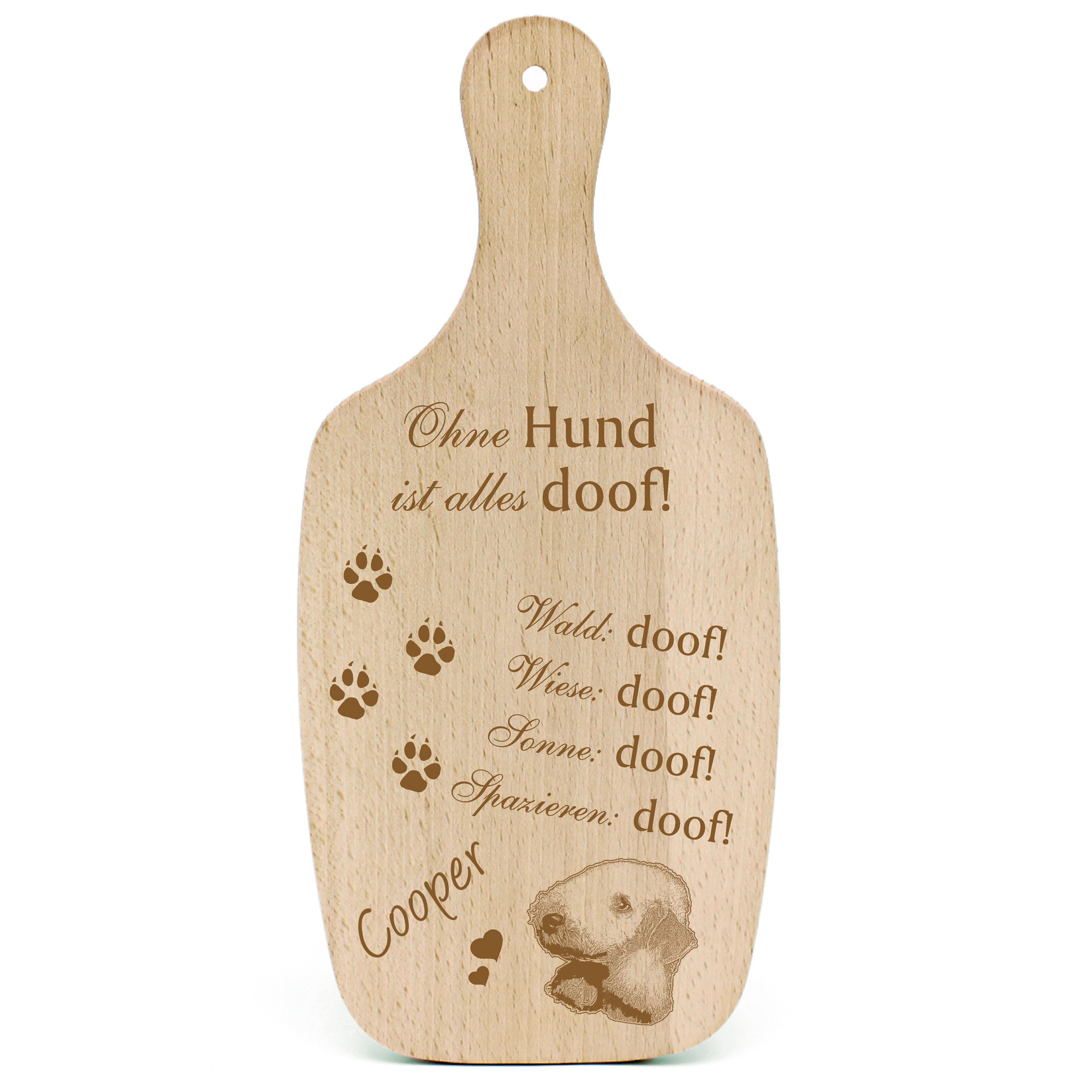 Deko Hundeschild Geschenk Hund Bedlington Terrier Kopf -...alles Doof-