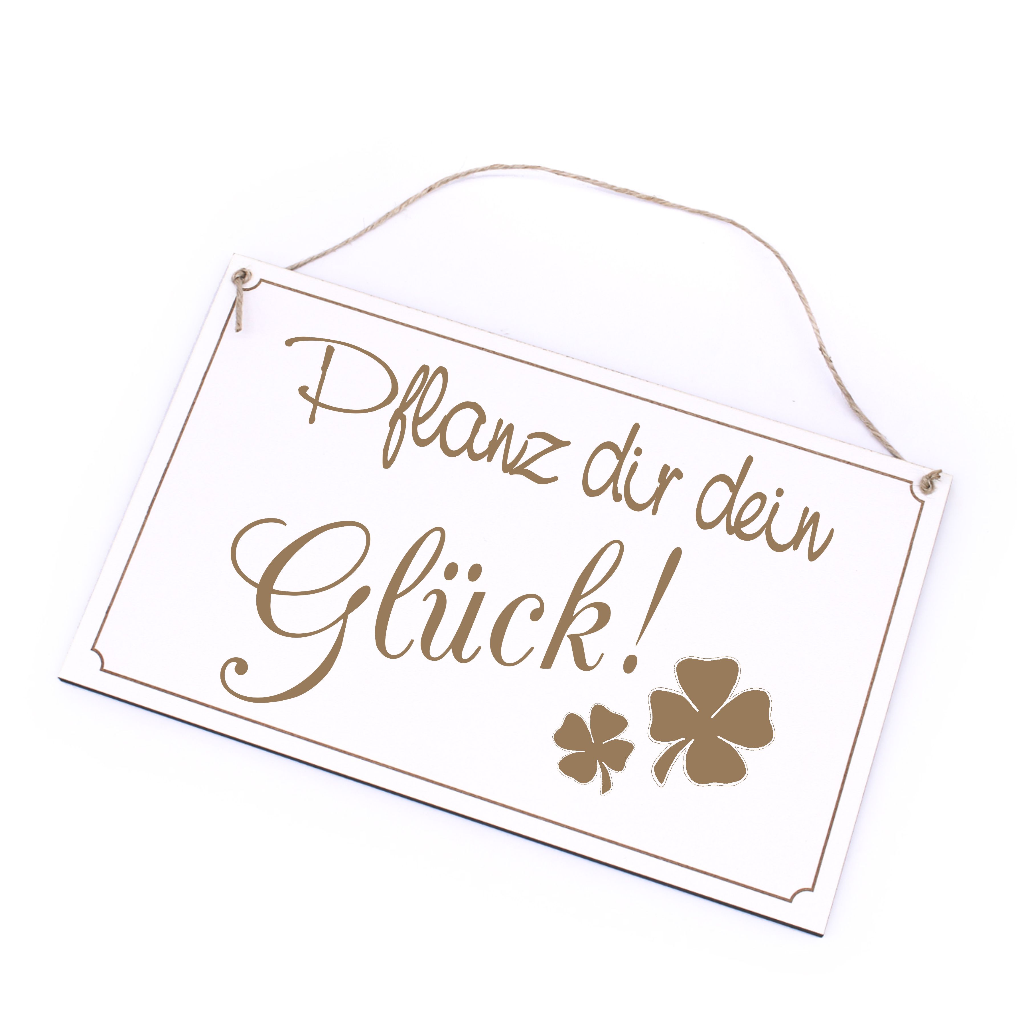 Gärtner Schild - Pflanz dir dein Glück - Holzschild Garten Deko 26 x 16 cm