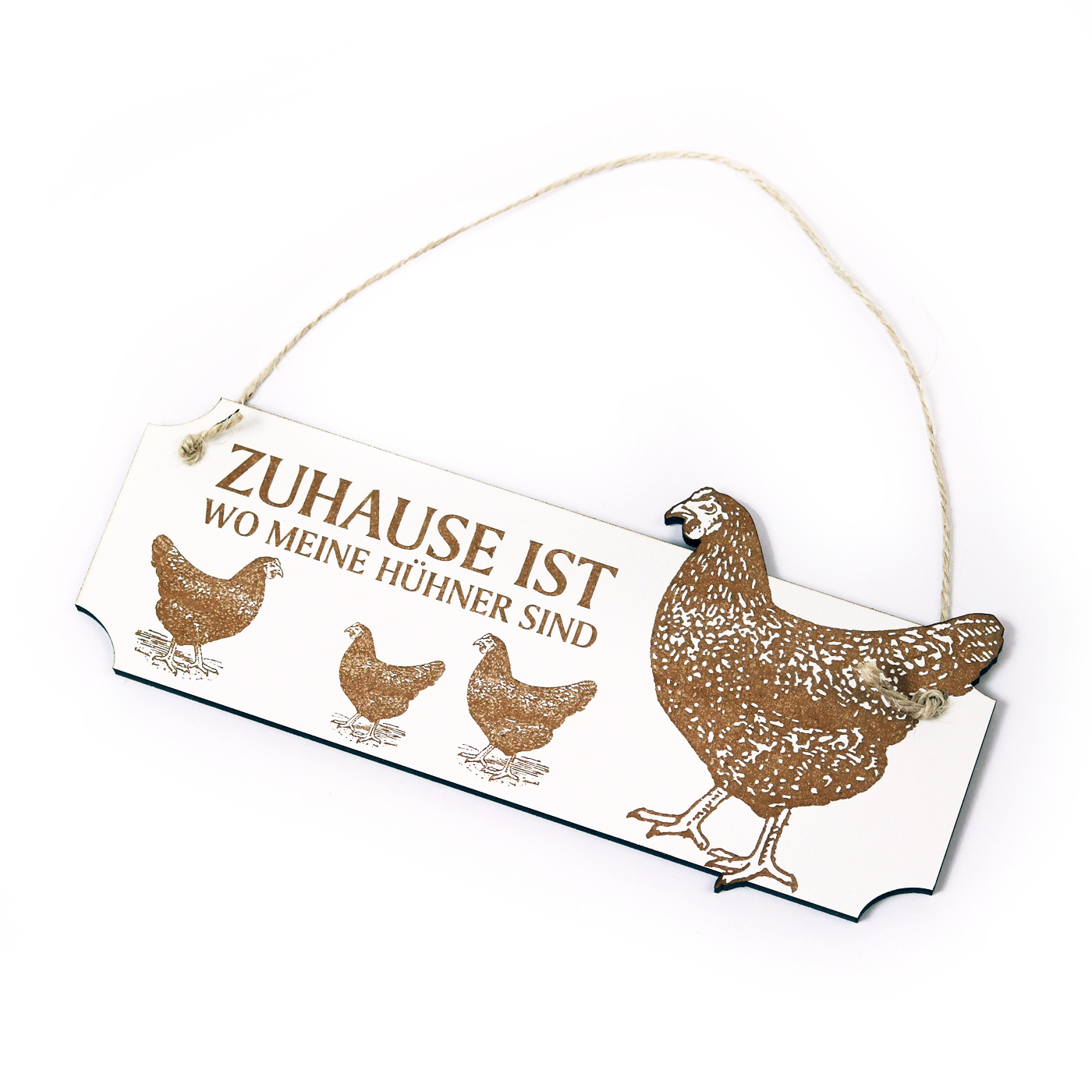 Schild Zuhause ist wo meine Hühner sind - Türschild Huhn 05 - ca. 20 x 8,5 cm