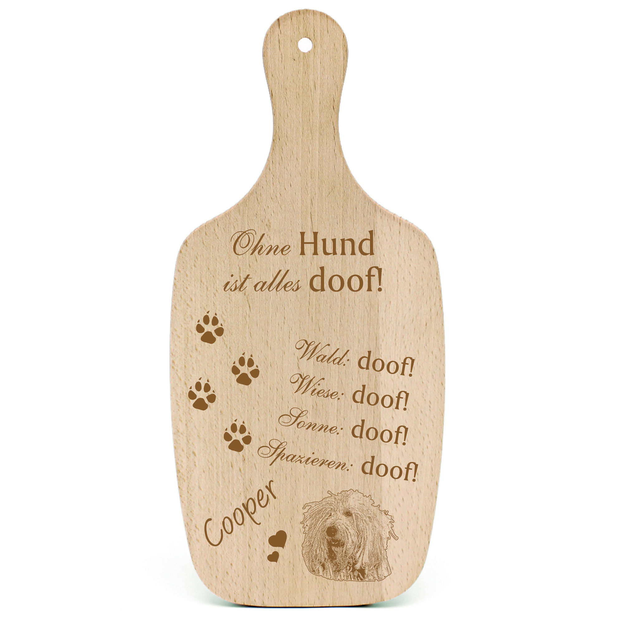 Deko Hundeschild Geschenk Hund Komondor Kopf -...alles Doof-