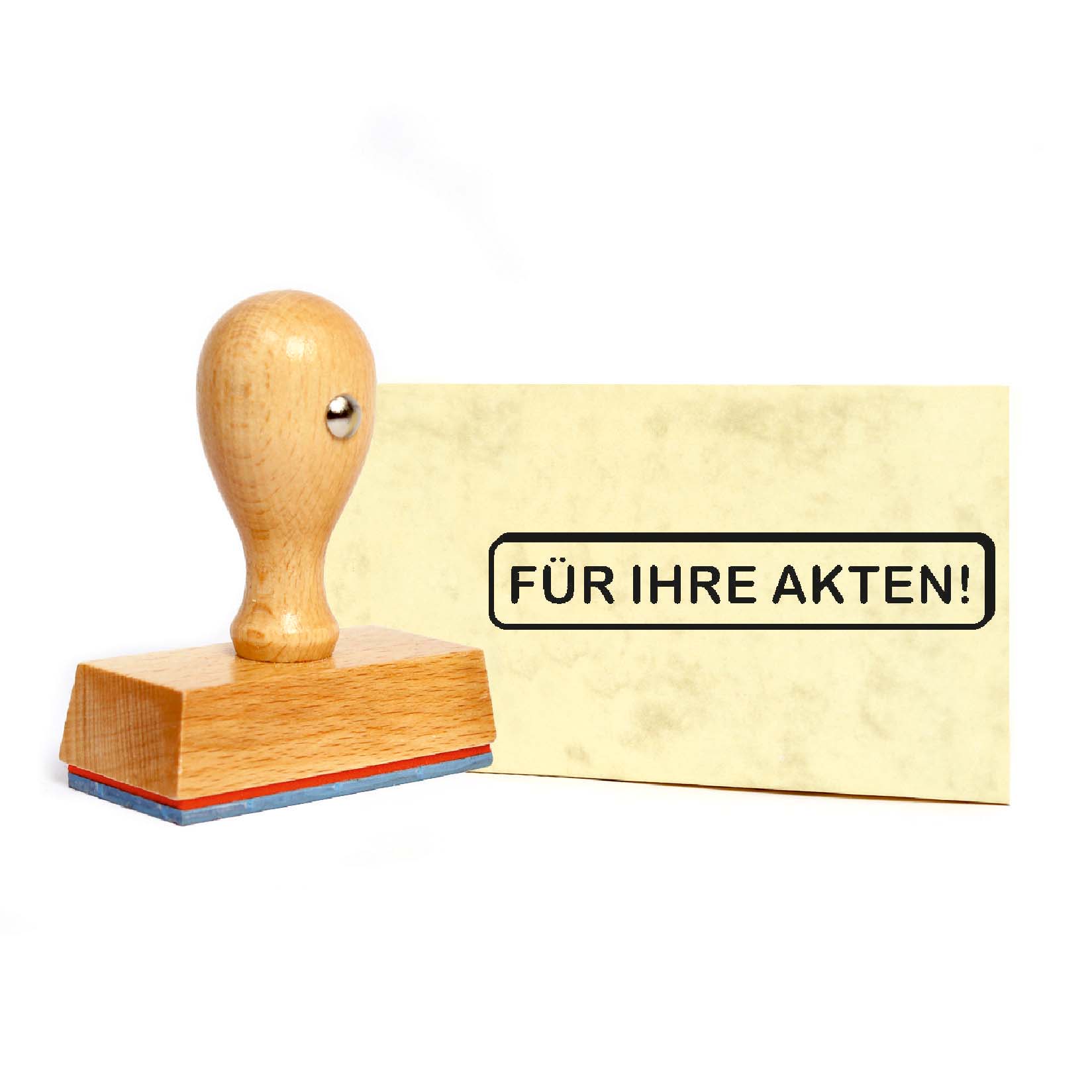 Stempel Für Ihre Akten - Holzstempel 49 x 9 mm