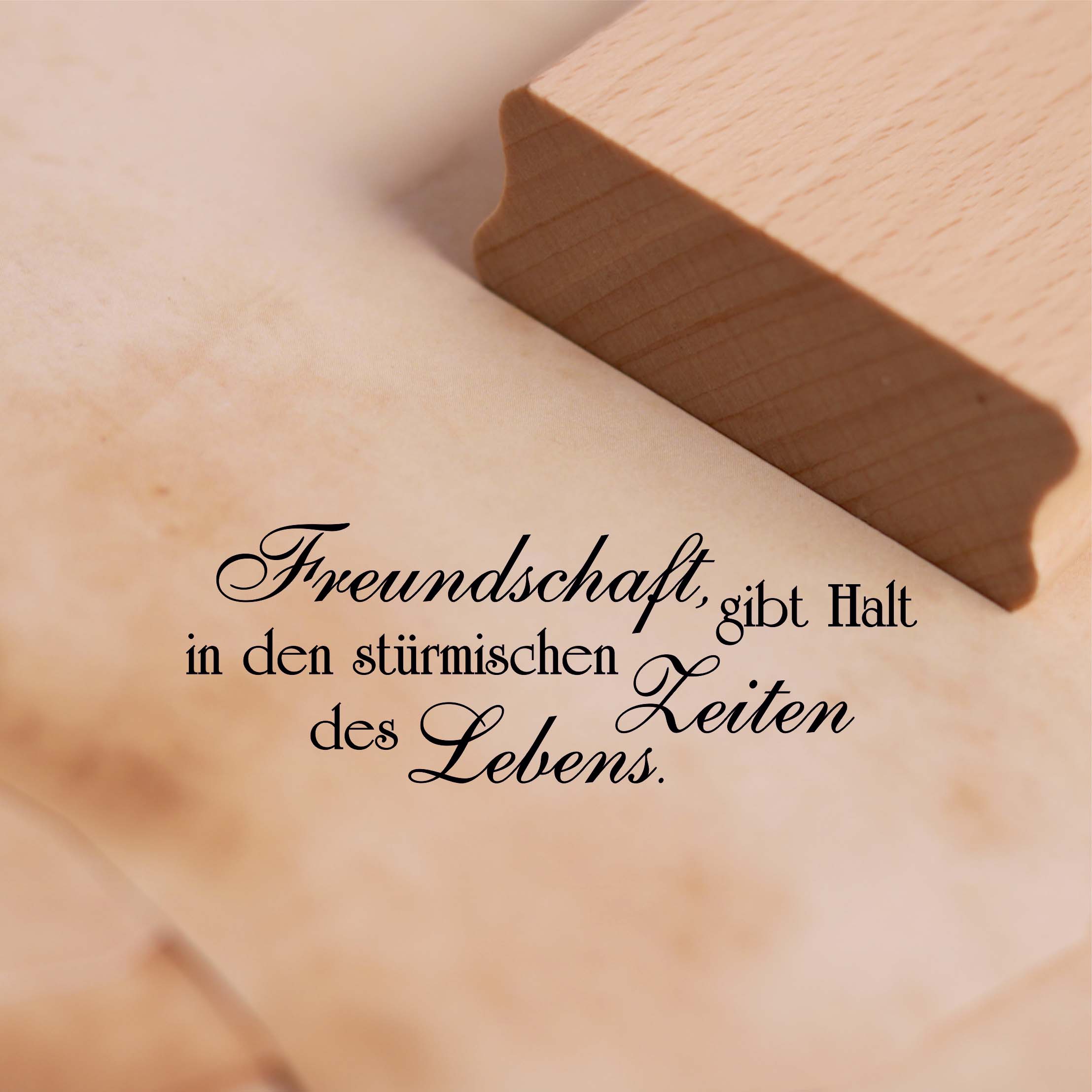 Motivstempel Freundschaft gibt Halt in den stürmischen Zeiten des Lebens Stempel Freunde 68 x 25 mm