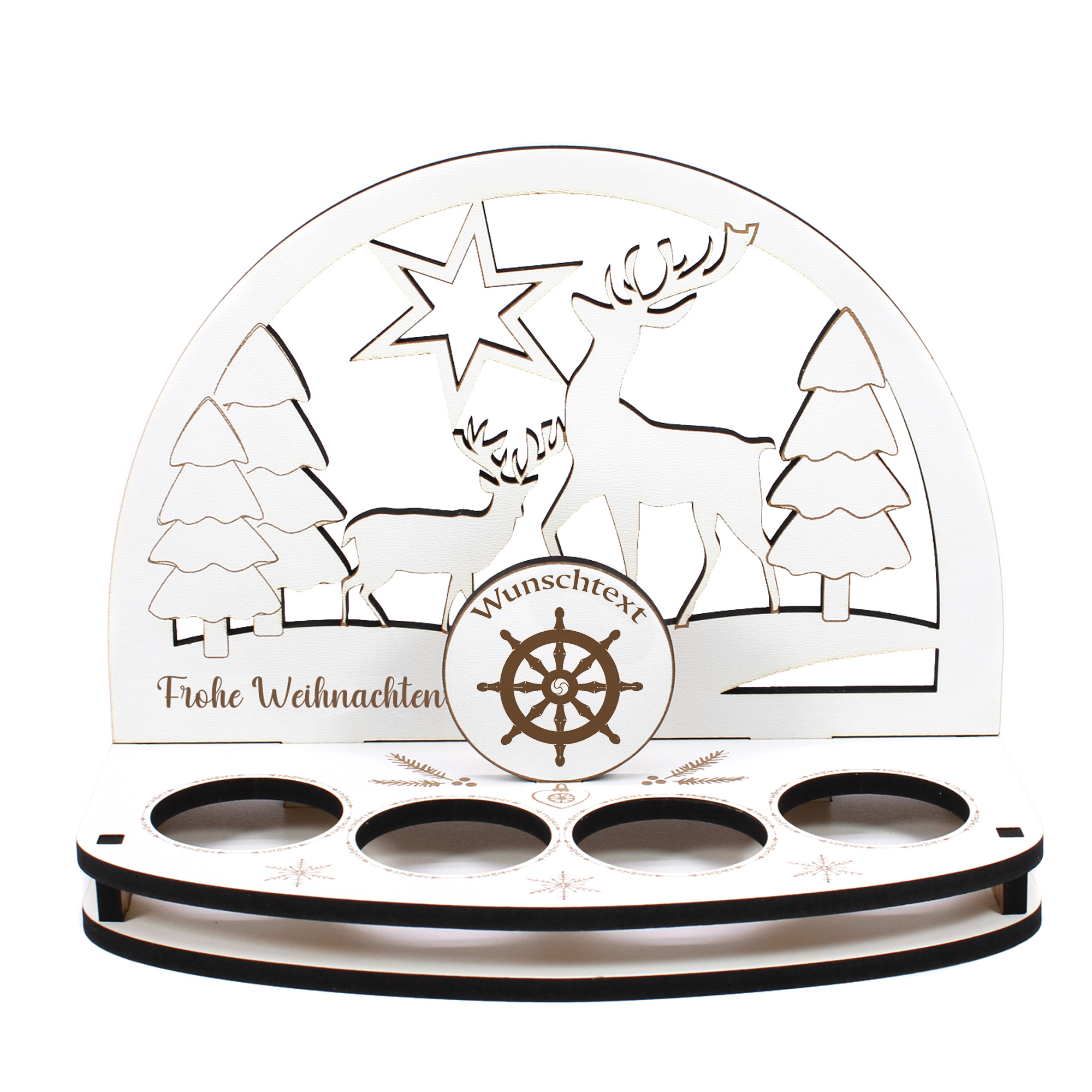 Deko Schwibbogen Buddhismusrad Teelichthalter personalisiert Weihnachten Weihnachtsdekoration