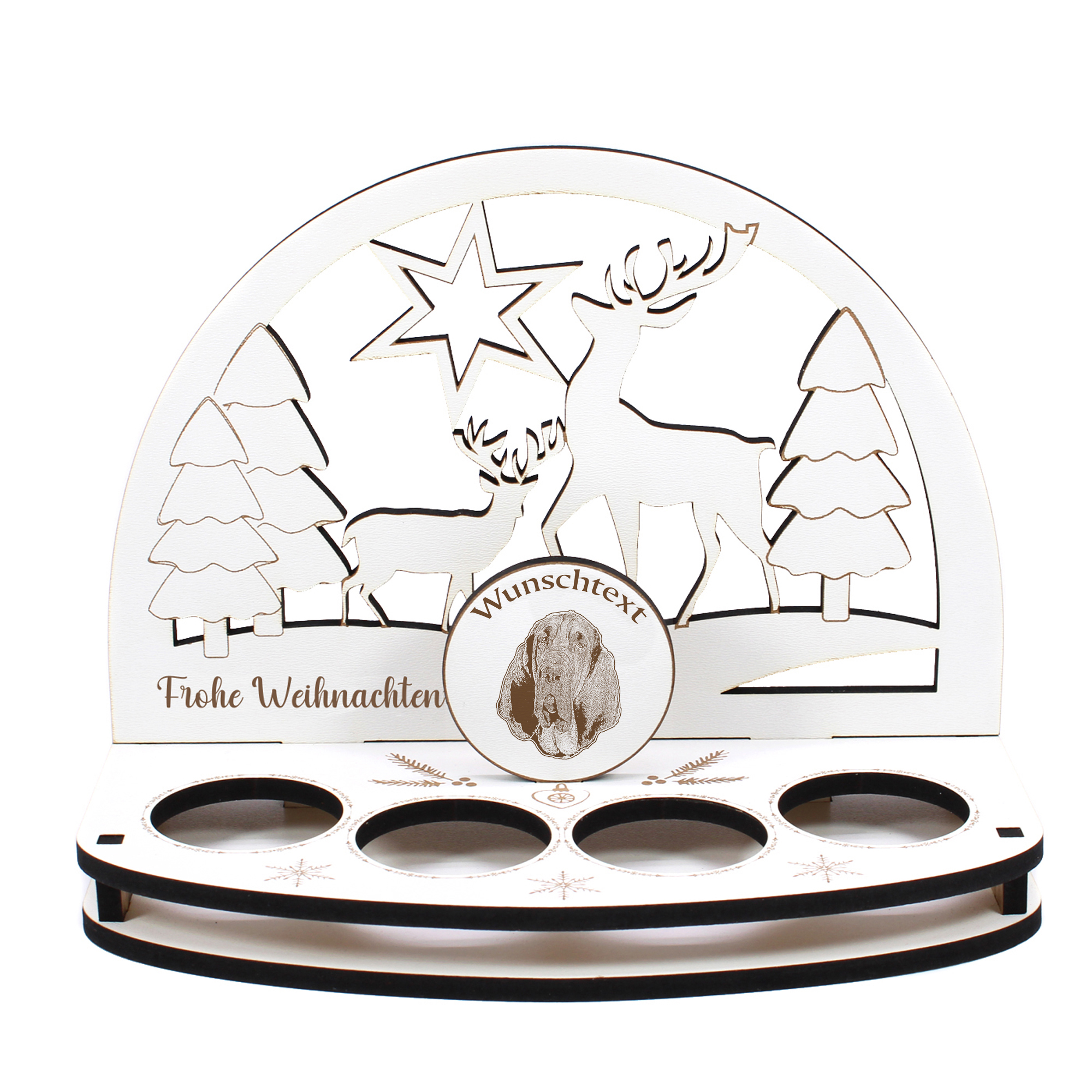 Deko Schwibbogen Bloodhound  Teelichthalter personalisiert Weihnachten Weihnachtsdekoration