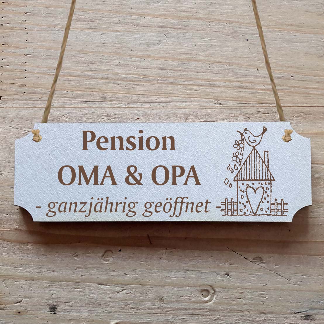 Dekoschild « Pension Oma & Opa... »