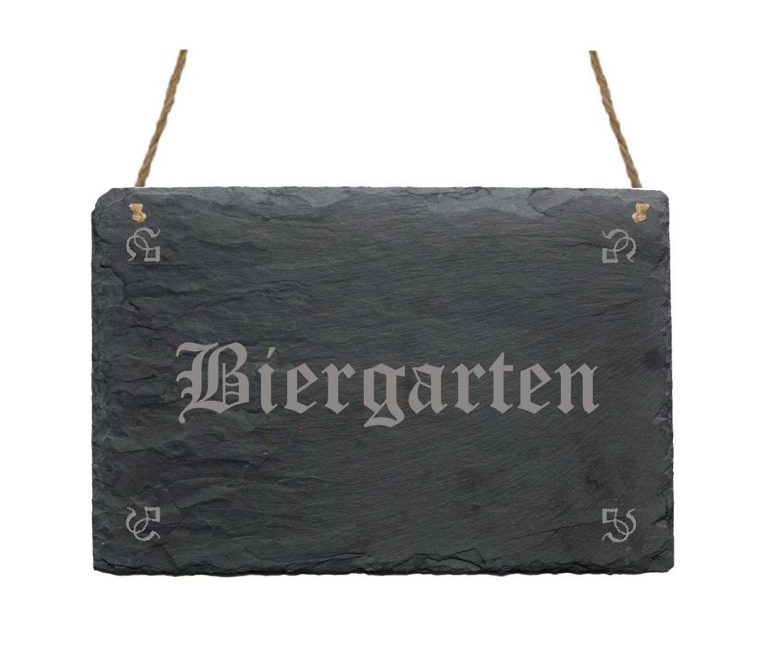 Schiefertafel « Biergarten »