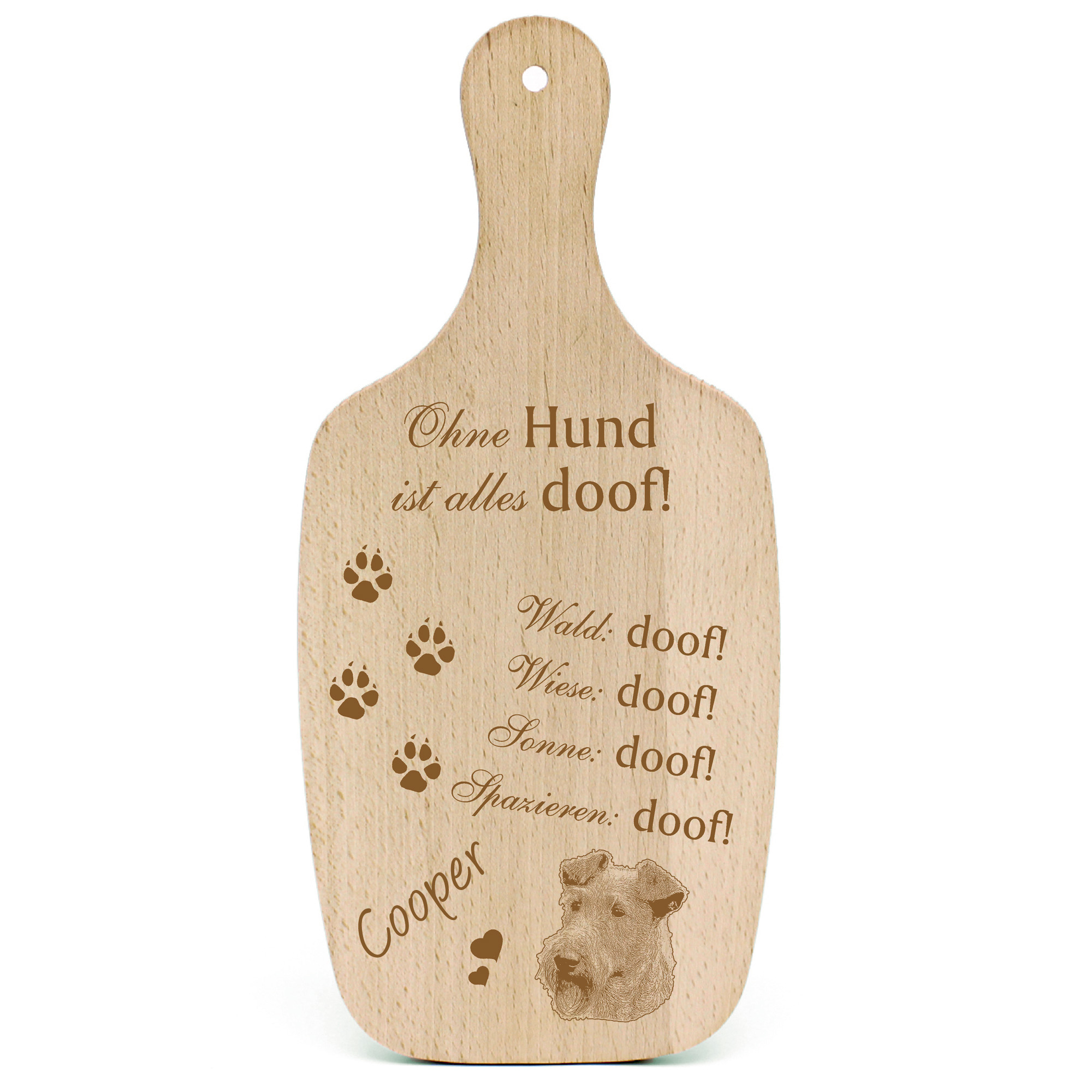 Deko Hundeschild Geschenk Hund Irish Terrier Kopf -...alles Doof-