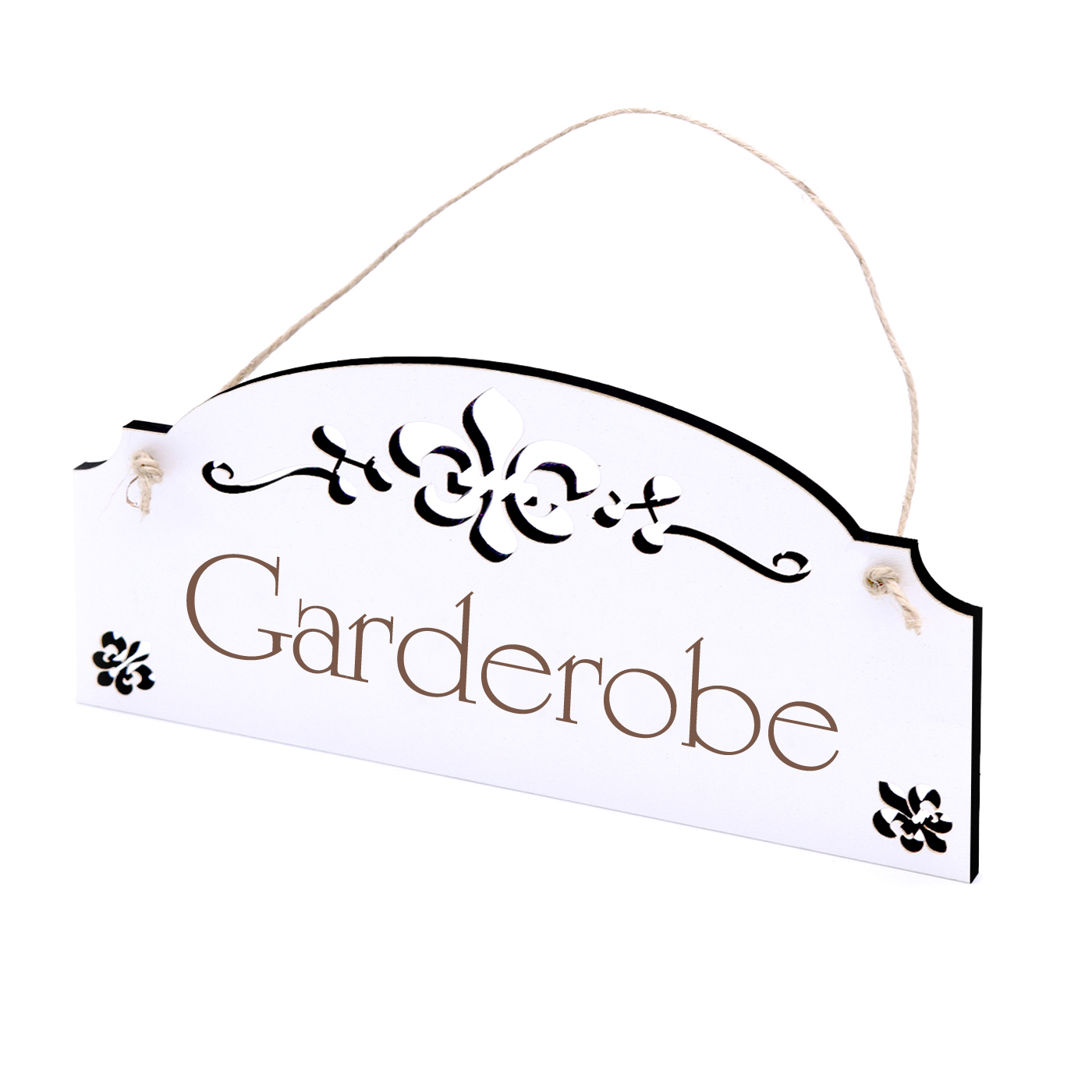 Schild Garderobe - Vintage Türschild mit Ornamenten