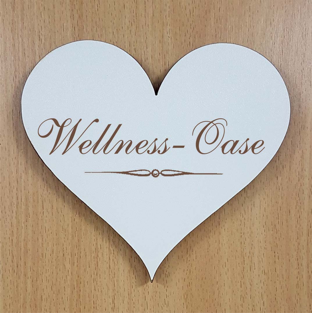 Shabby Herz « WELLNESS-OASE » selbstklebendes Türschild