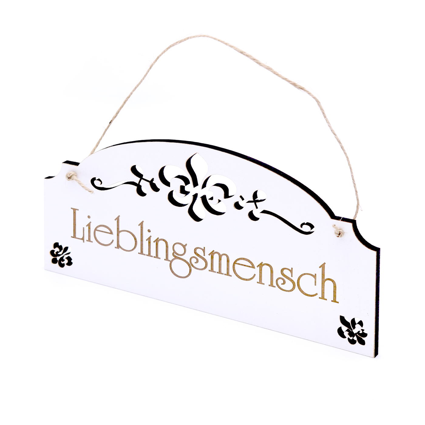 Schild Lieblingsmensch - Vintage Türschild mit Ornamenten