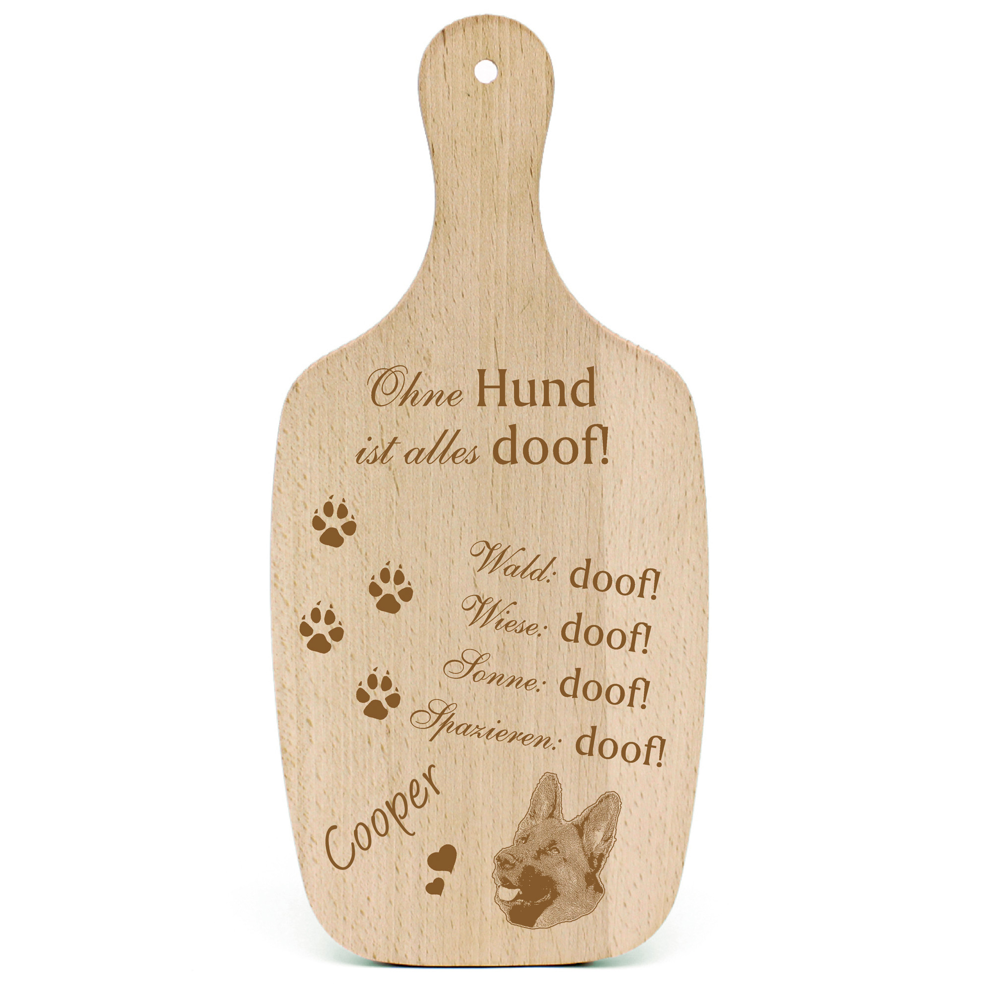 Deko Hundeschild Geschenk Hund Deutscher Schäferhund Kopf -...alles Doof-