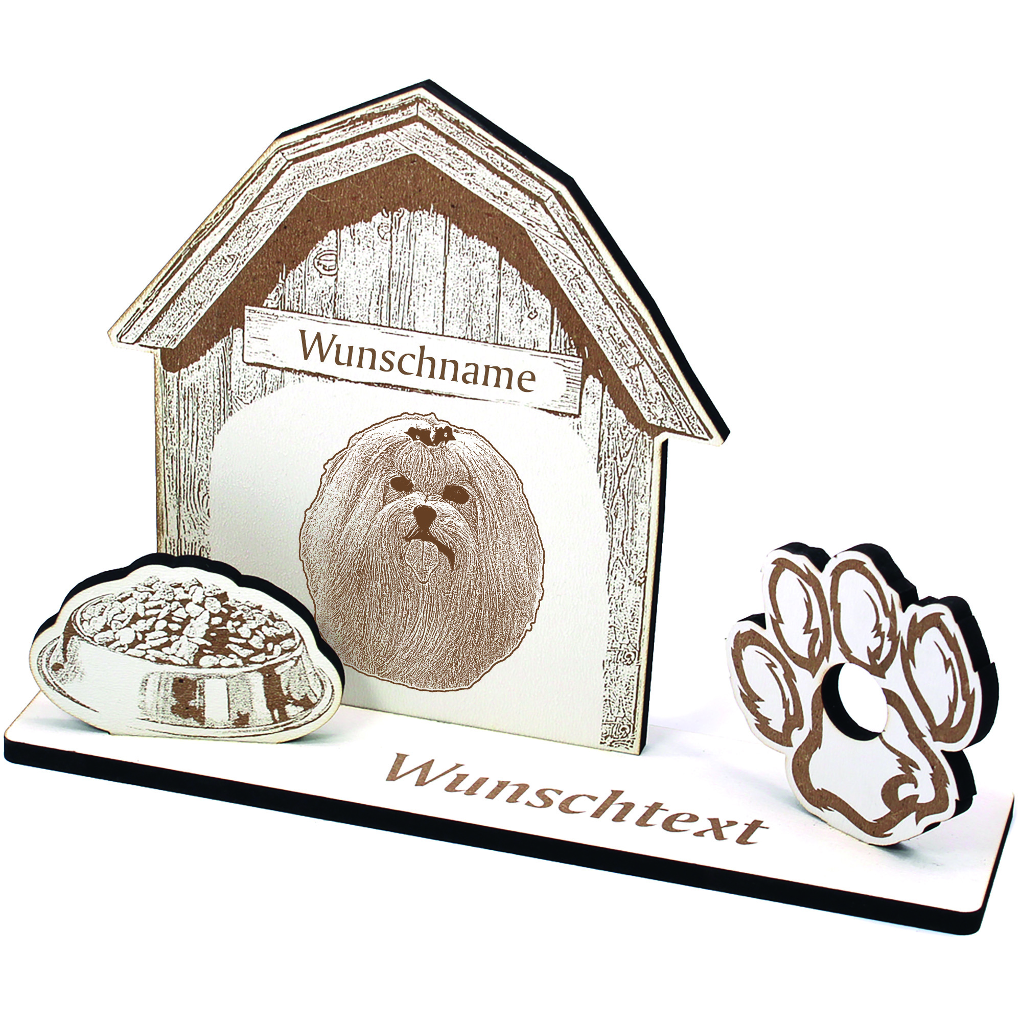 Geldgeschenk Hund Malteser  - personalisiert 20x14cm