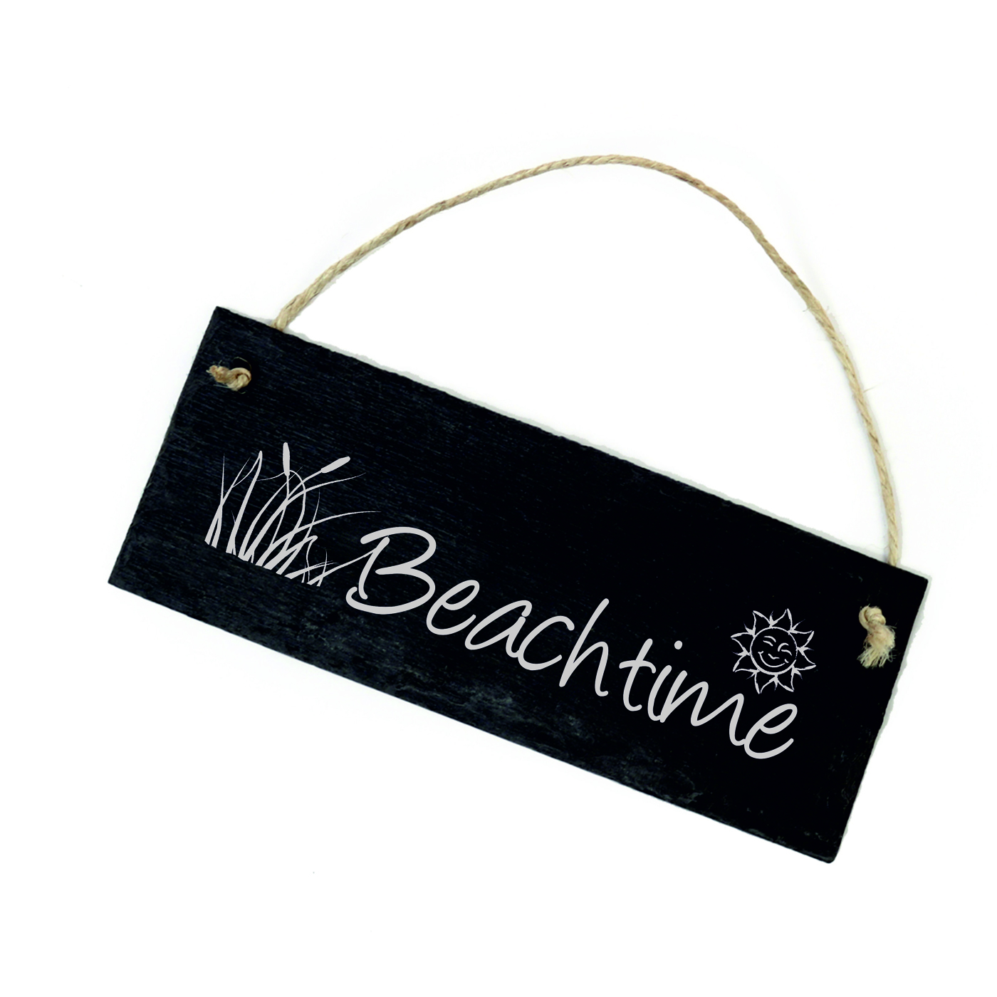 Schild Beachtime - Sonne Schilf Strand Türschild 22 x 8 cm