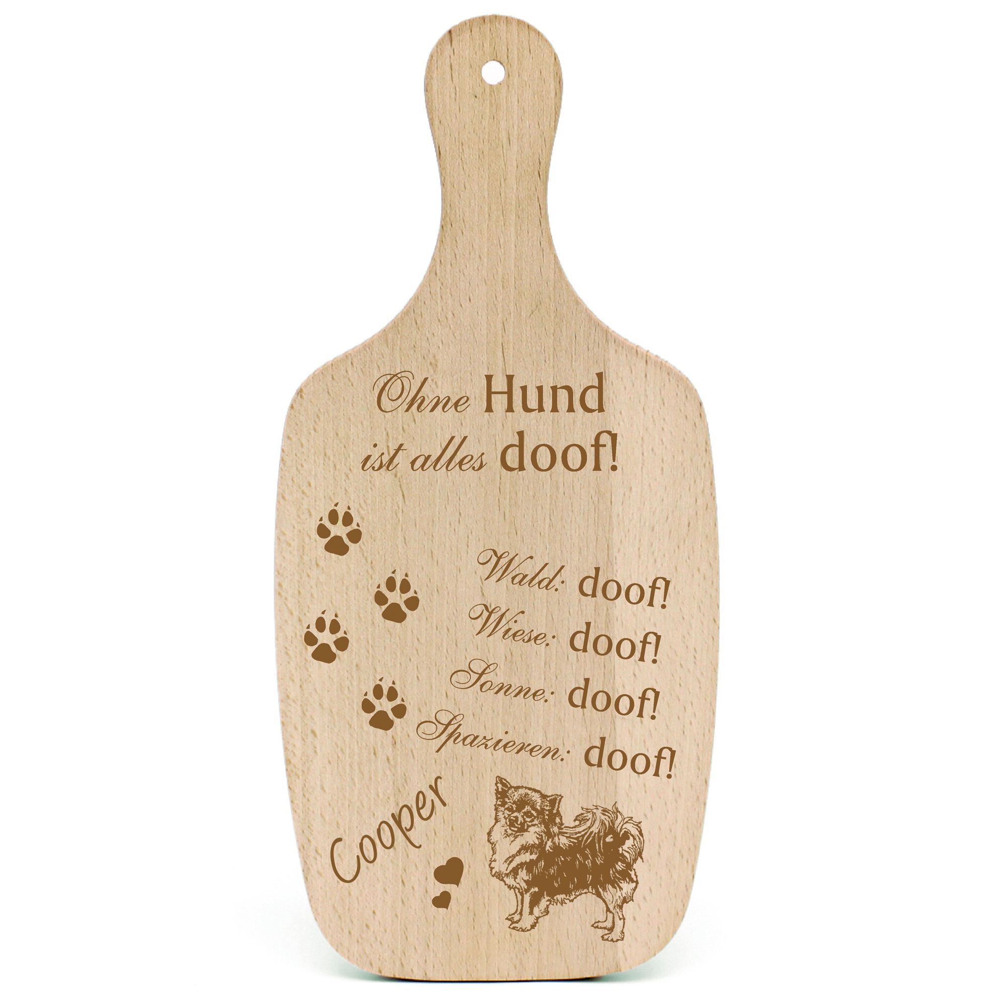 Deko Hundeschild Geschenk Hund Langhaar Chihuahua -...alles Doof-