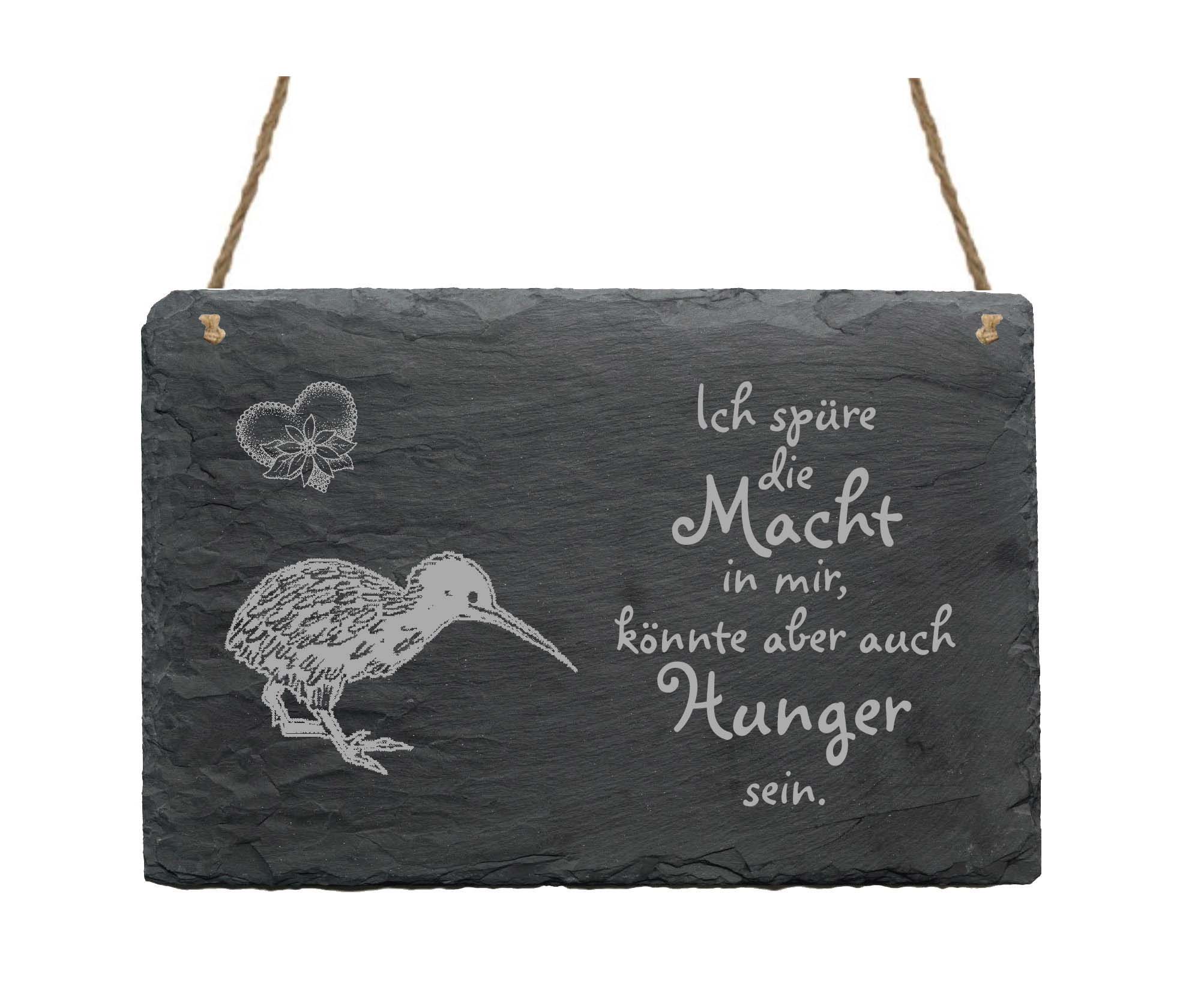 Schiefertafel KIWI Vogel « ICH SPÜRE DIE MACHT IN MIR » lustige Sprüche