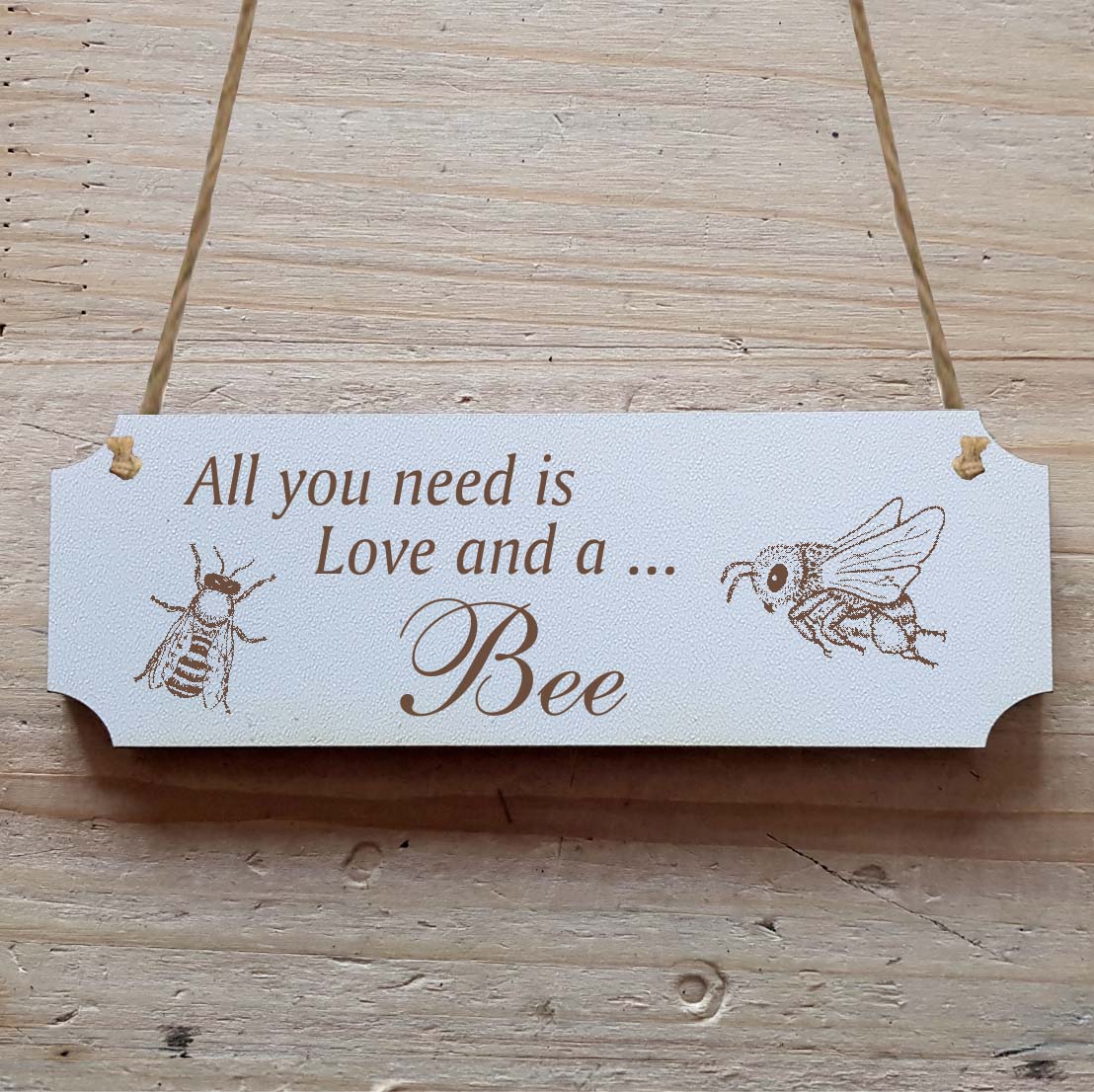 Dekoschild « All you need is Love and a Bee » Biene