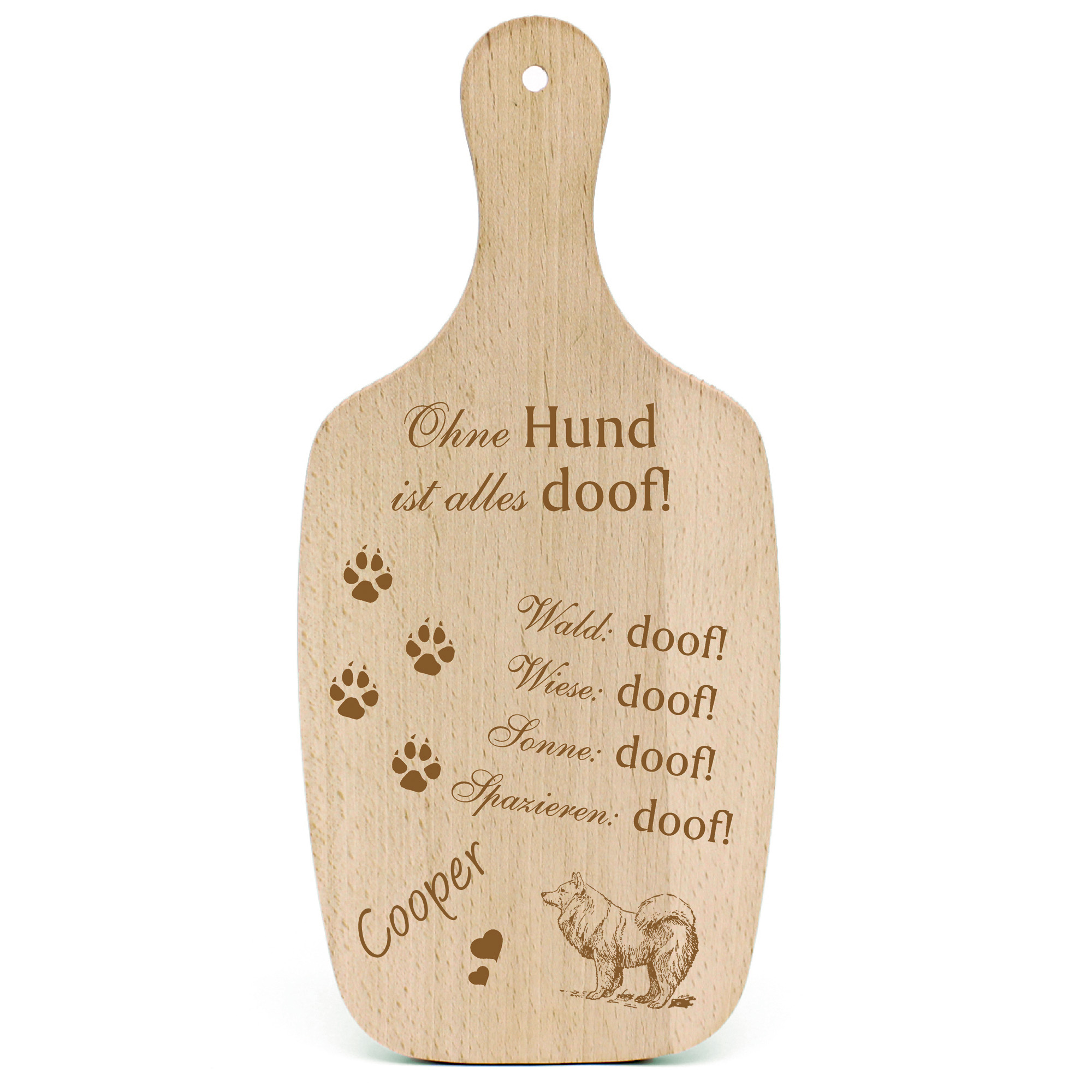 Deko Hundeschild Geschenk Hund deutscher Spitz -...alles Doof-