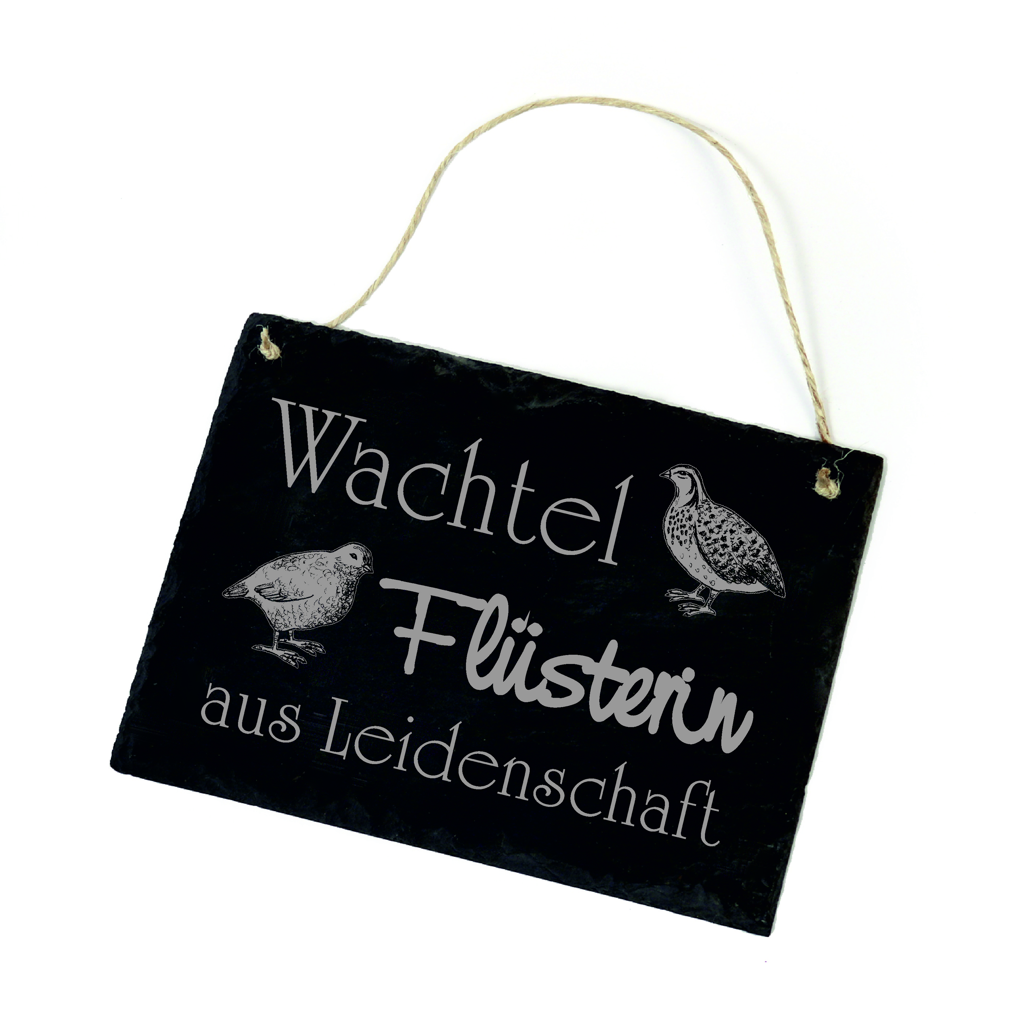 Wachtel Flüsterin aus Leidenschaft Wachtelflüsterin Schild Schiefer Tiertherapeut Wachtelstall 22x16