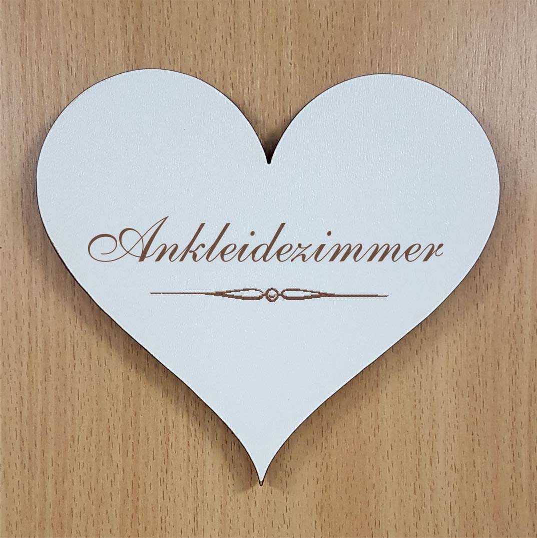 Shabby Herz « ANKLEIDEZIMMER » selbstklebendes Türschild