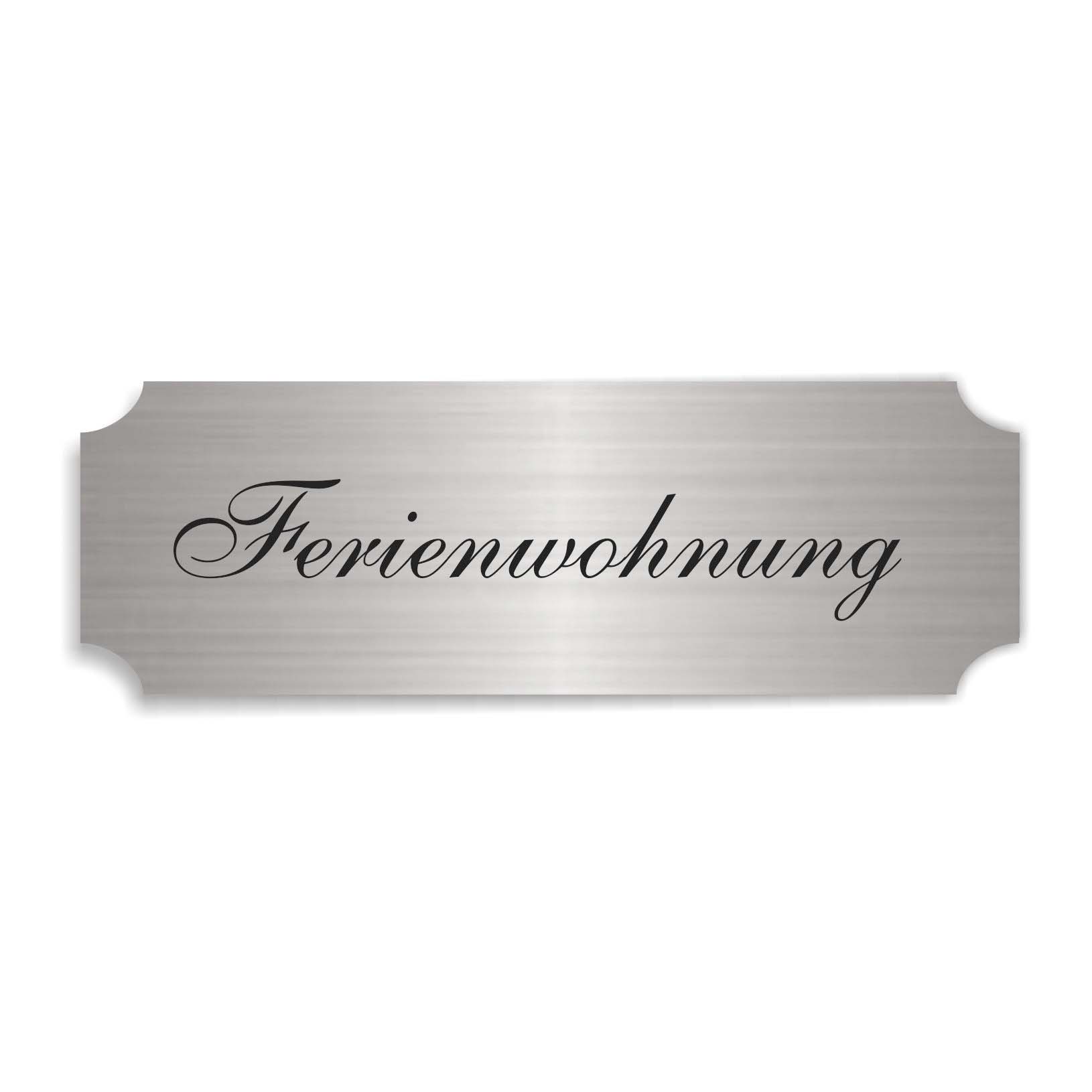 Schild « FERIENWOHNUNG » selbstklebend - Aluminium Look - silber