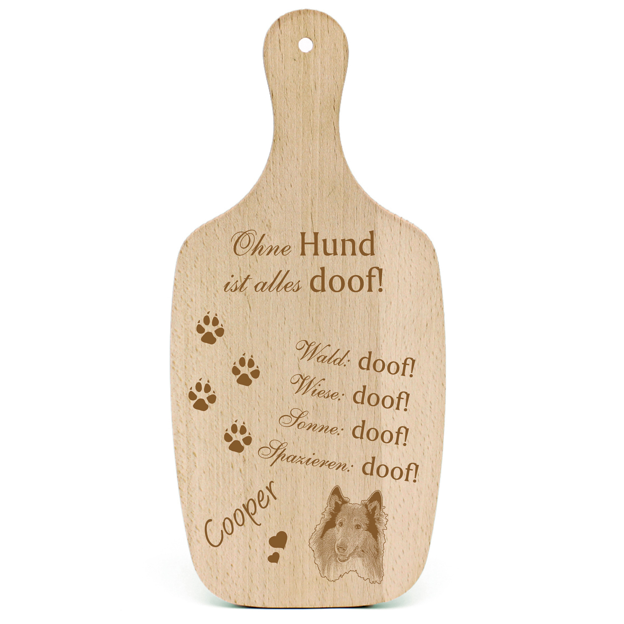 Deko Hundeschild Geschenk Hund Langhaarcollie  -...alles Doof-