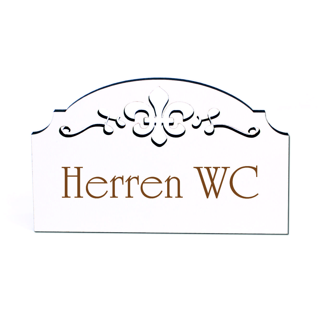 Herren-WC Türschild Toilette Schild Holz graviert Ornamente selbstklebend Türdeko 15,5 x 9,5 cm