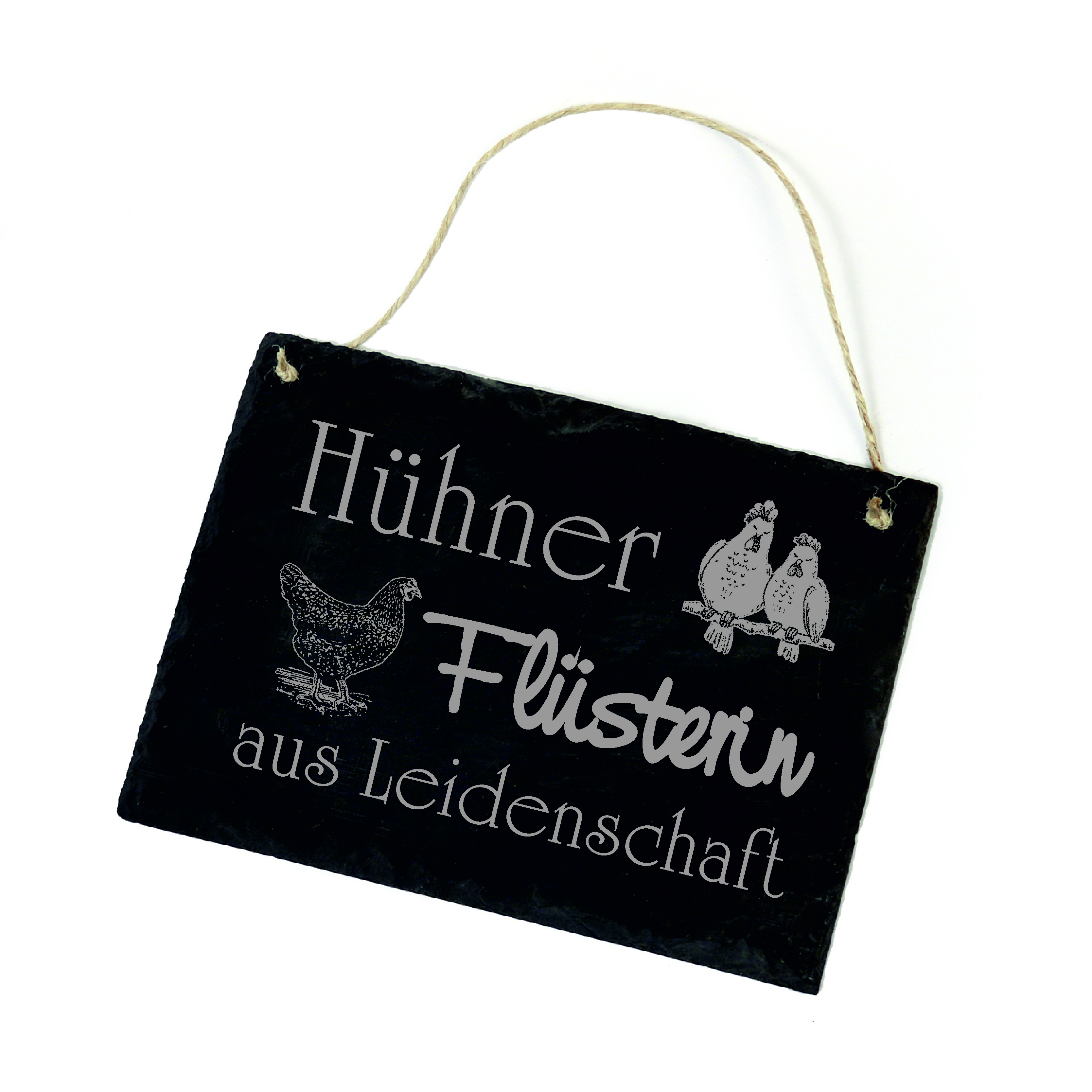 Hühner Flüsterin aus Leidenschaft Hühnerflüsterin Schild Schiefer Tierärztin Türschild Stall 22x16cm