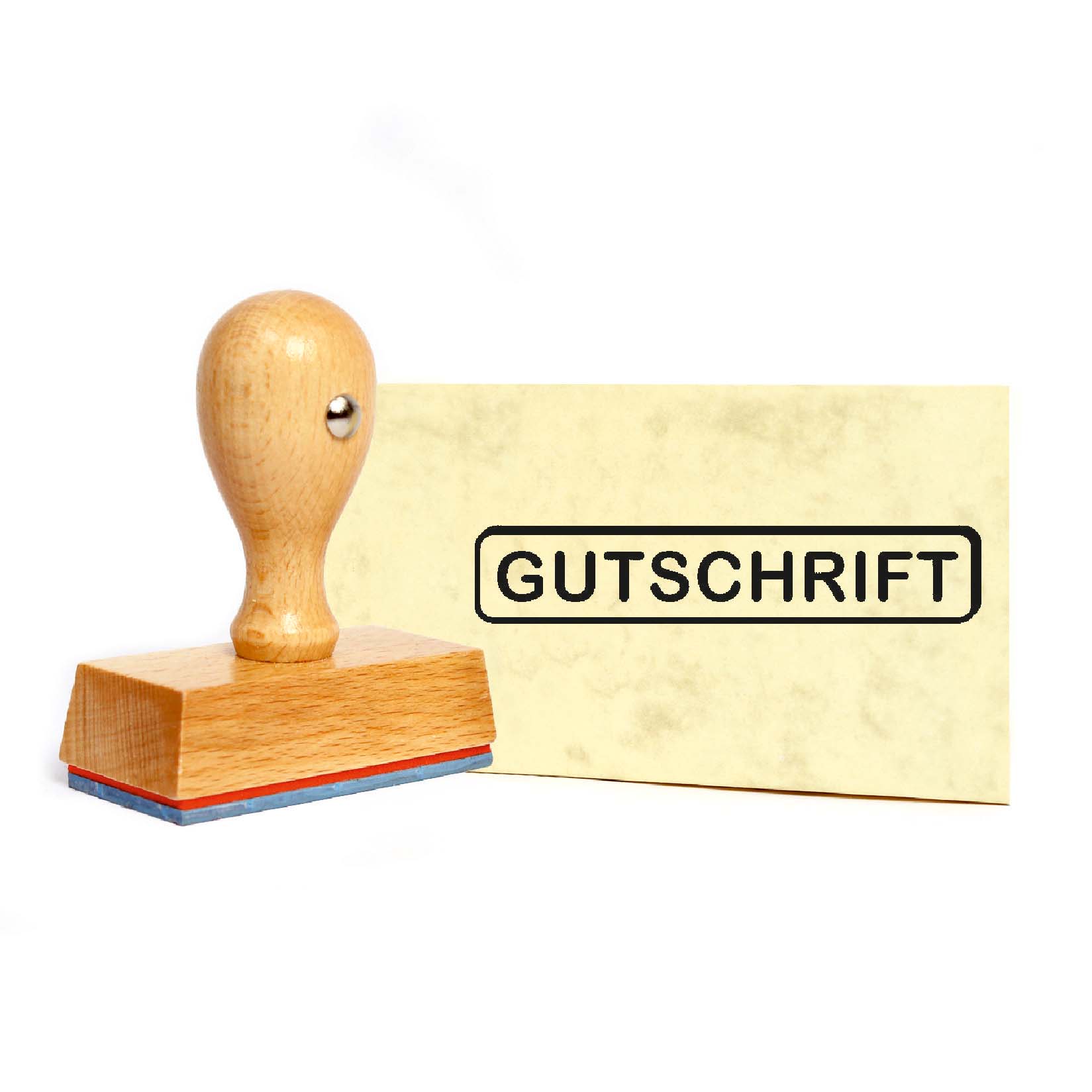 Stempel Gutschrift - Holzstempel 49 x 9 mm