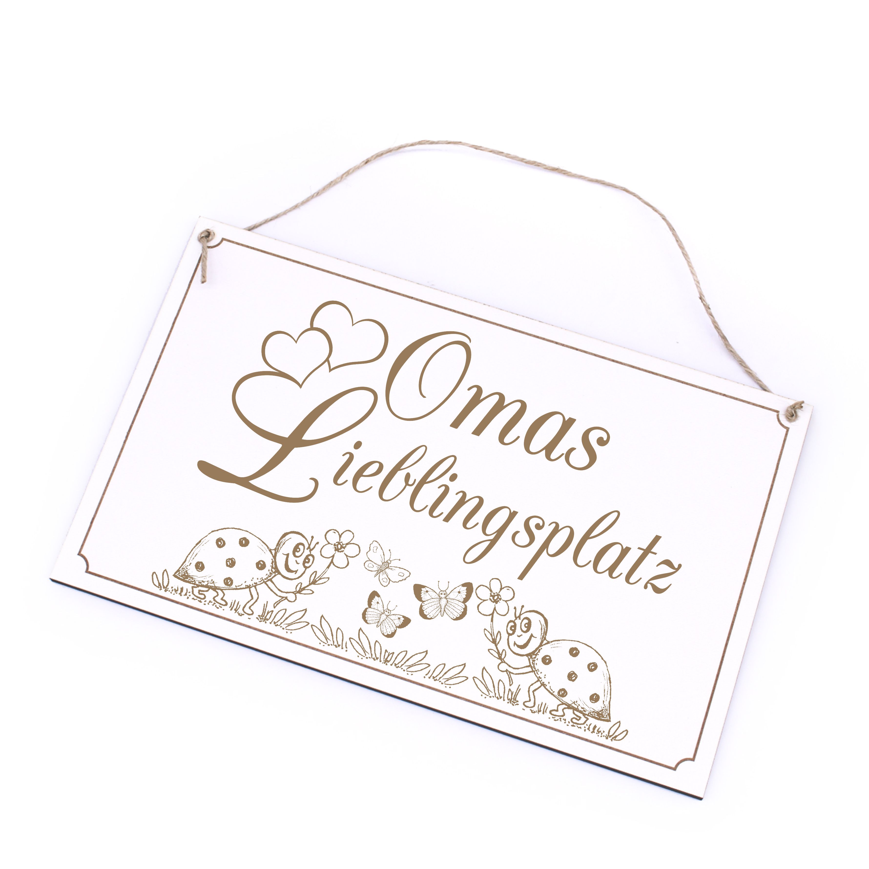 Oma Schild - Omas Lieblingsplatz - Holzschild Dekoschild 26 x 16 cm