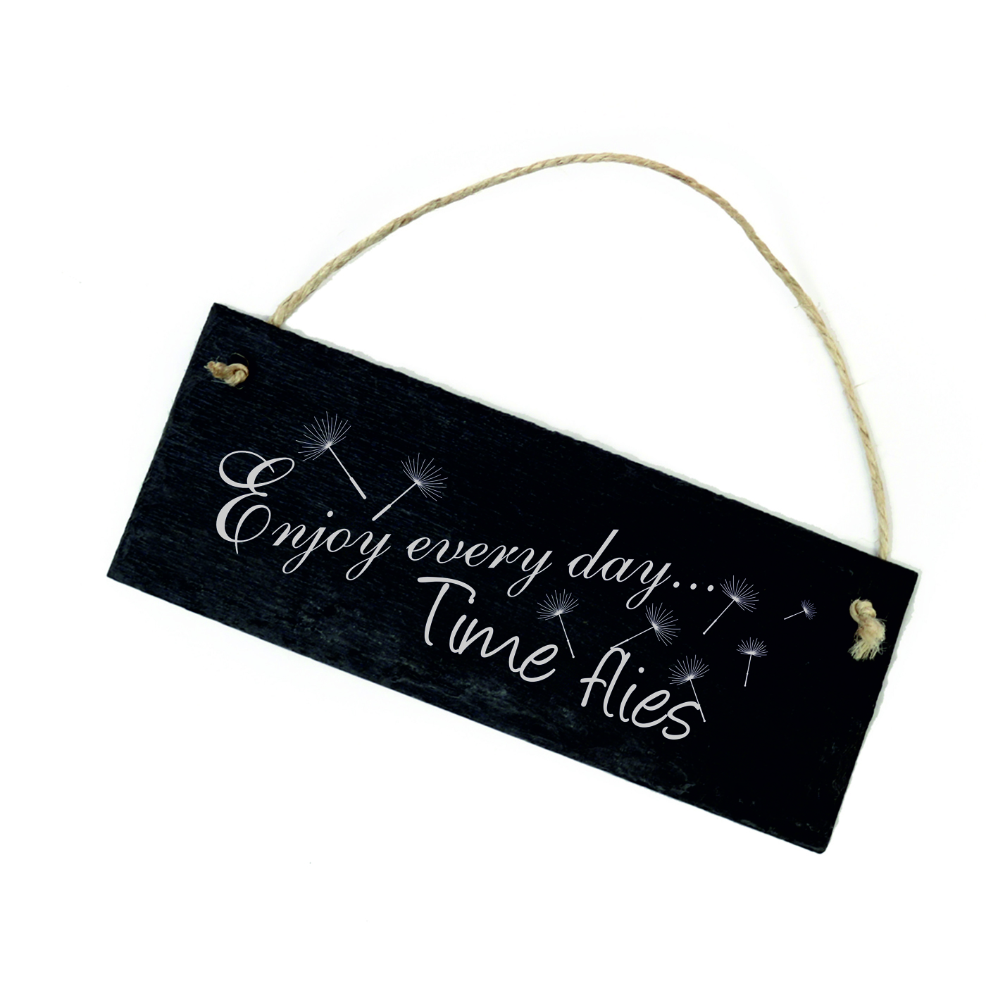 Schild Enjoy every day, time flies - Türschild Pusteblume 22 x 8 cm