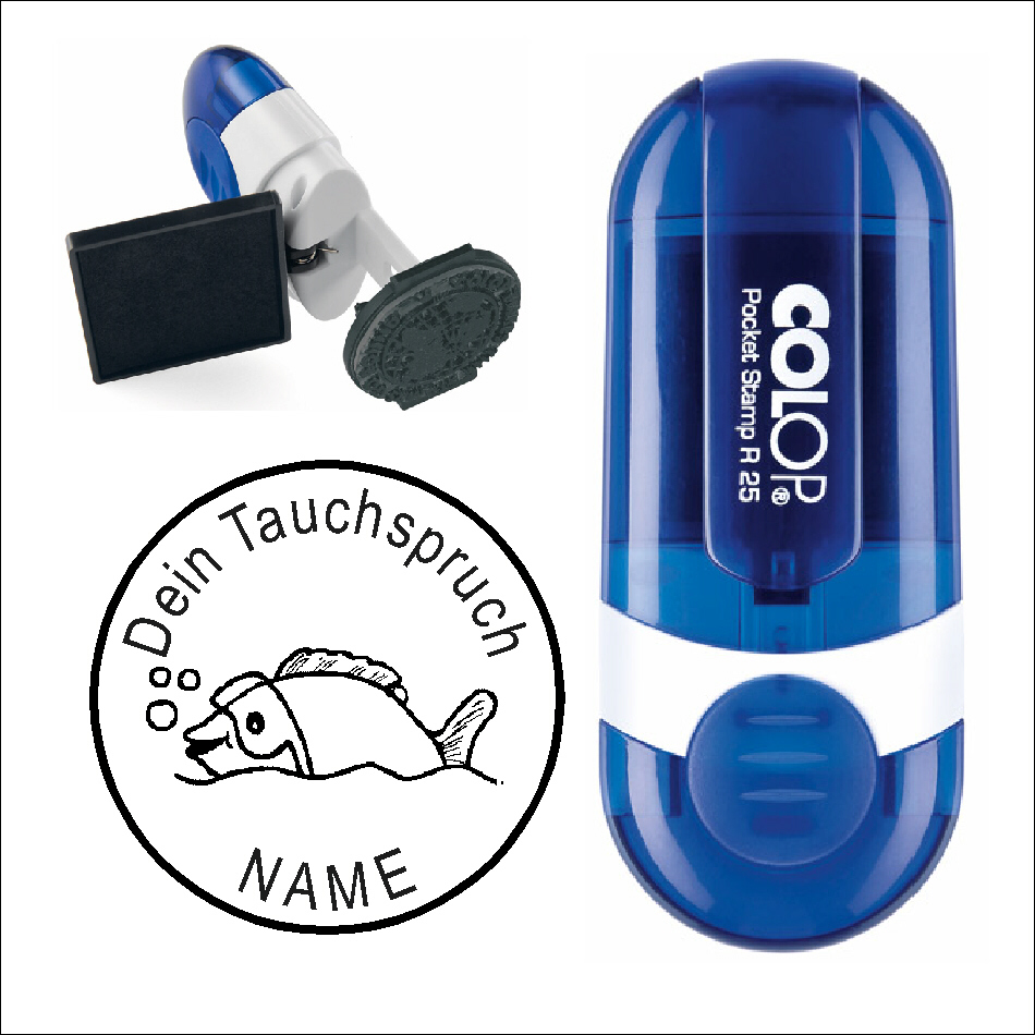 Taucherstempel « Fisch mit Schwimmbrille »