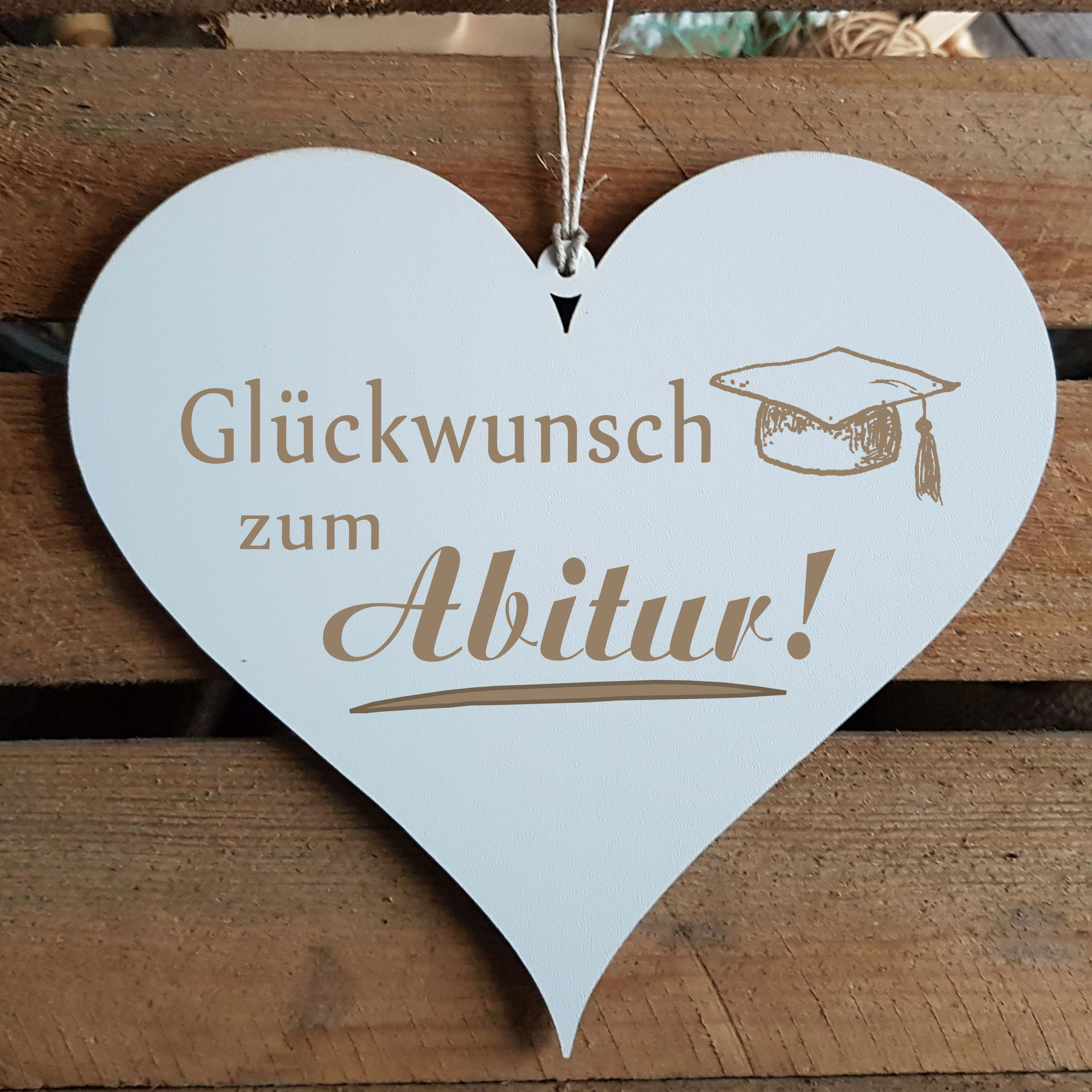 Herz Schild « GLÜCKWUNSCH ZUM ABITUR »