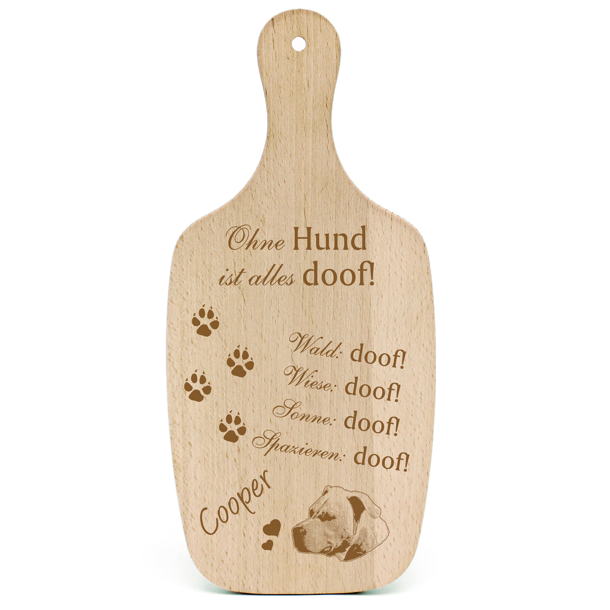 Deko Hundeschild Geschenk Hund Dogo Argentino Kopf -...alles Doof-