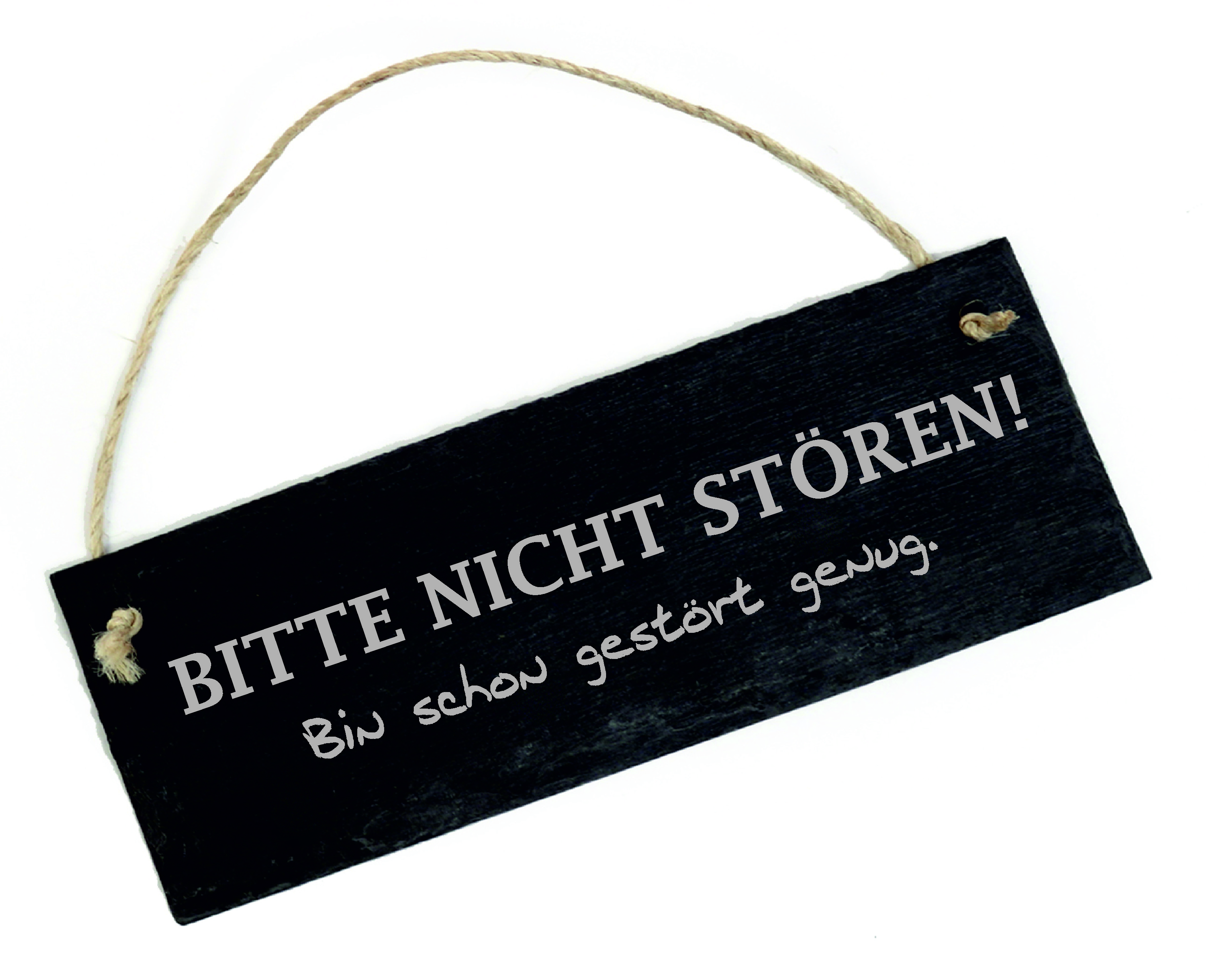 BITTE NICHT STÖREN Bin gestört genug Schild Schiefertafel graviert Türschild Hinweisschild 22x8cm