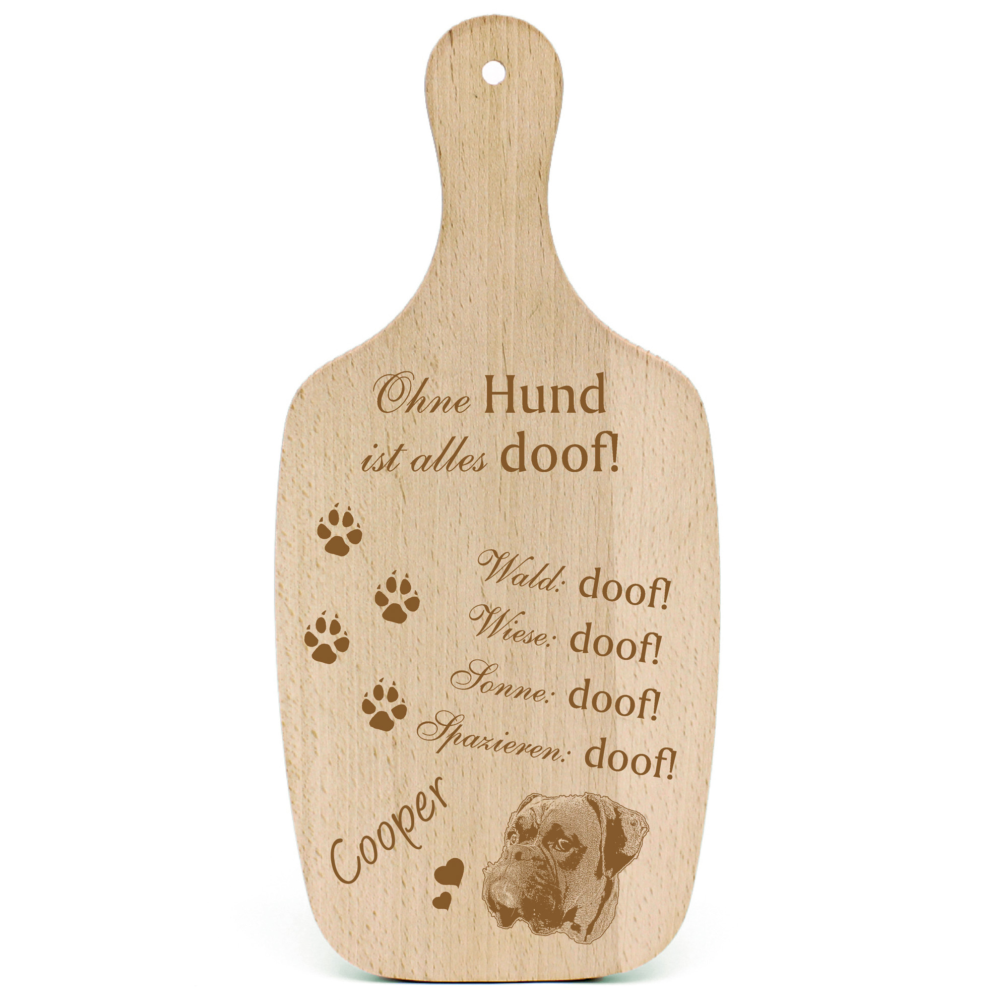 Deko Hundeschild Geschenk Hund Deutscher Boxer Kopf -...alles Doof-