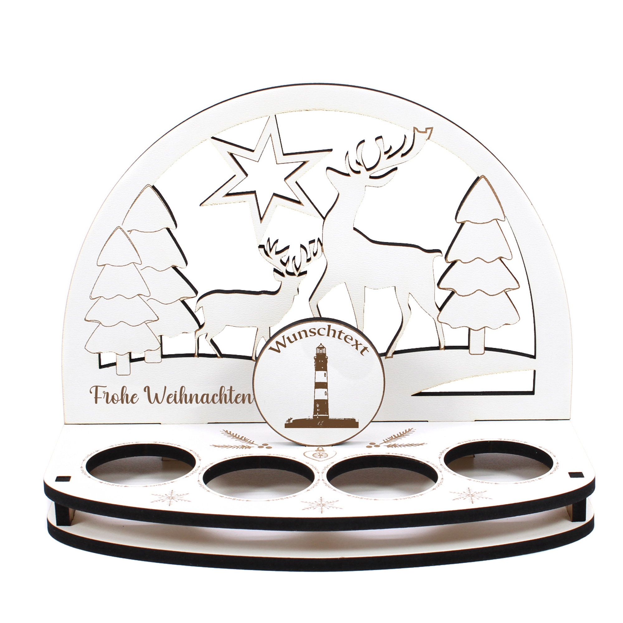 Deko Schwibbogen Insel Amrum Leuchtturm Teelichthalter personalisiert Weihnachten Weihnachtsdekorati